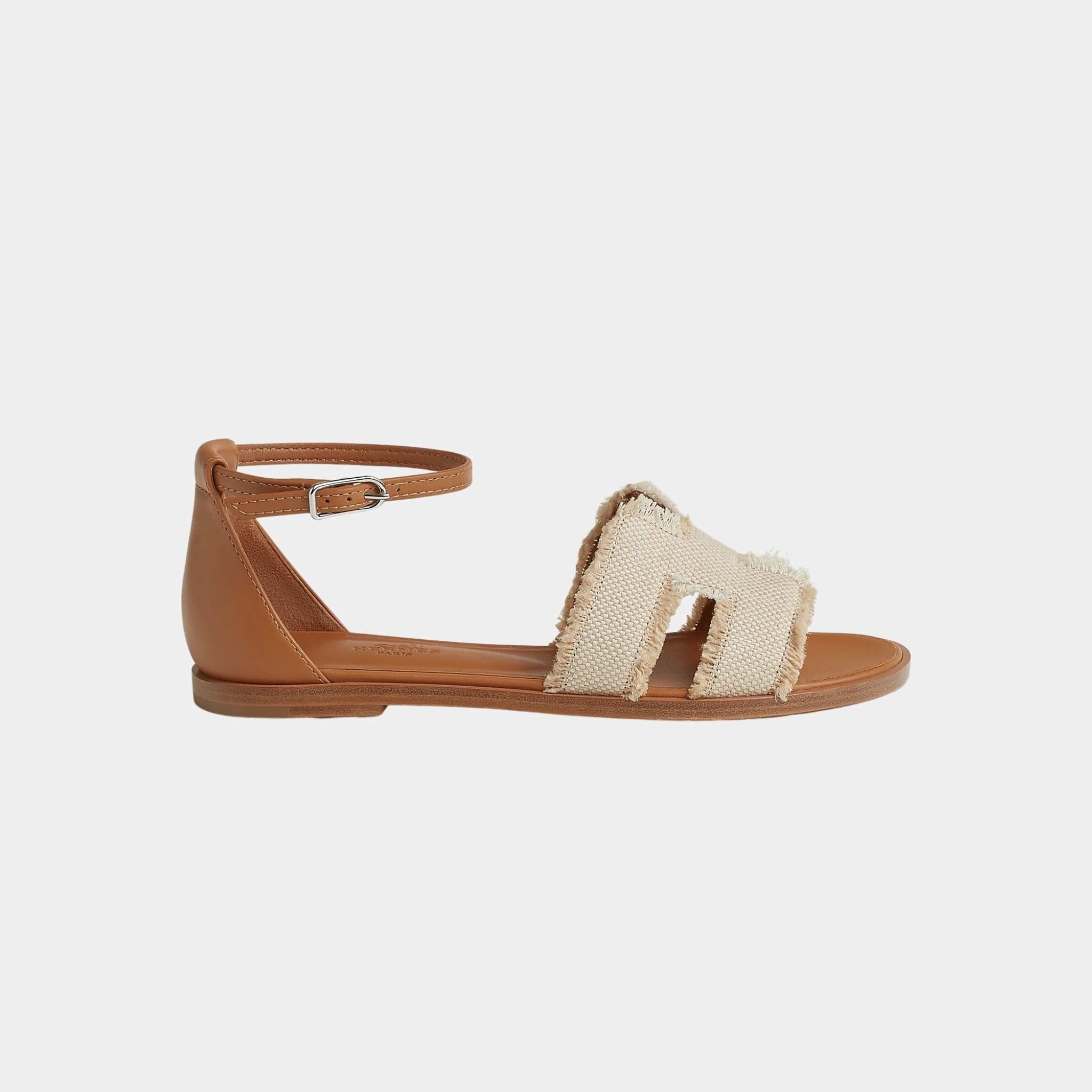 Santorini Sandals Frayed Linen