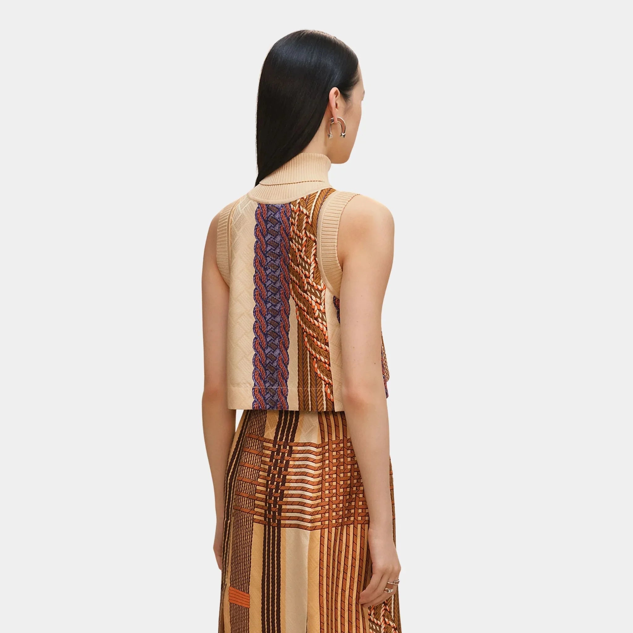 Short Tank Top with Dressage Tressage Print