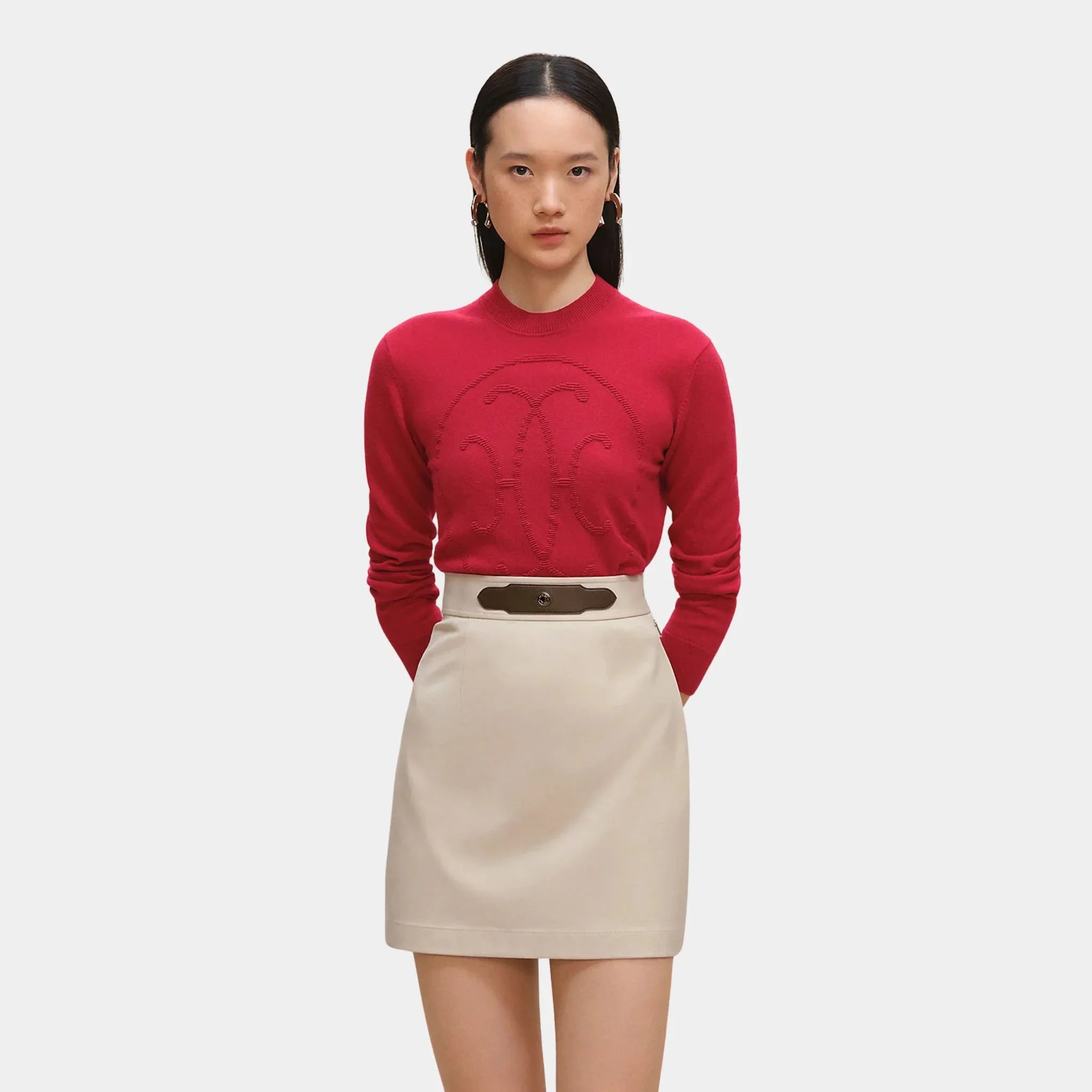 Skirt in Double Stretch Cotton Twill