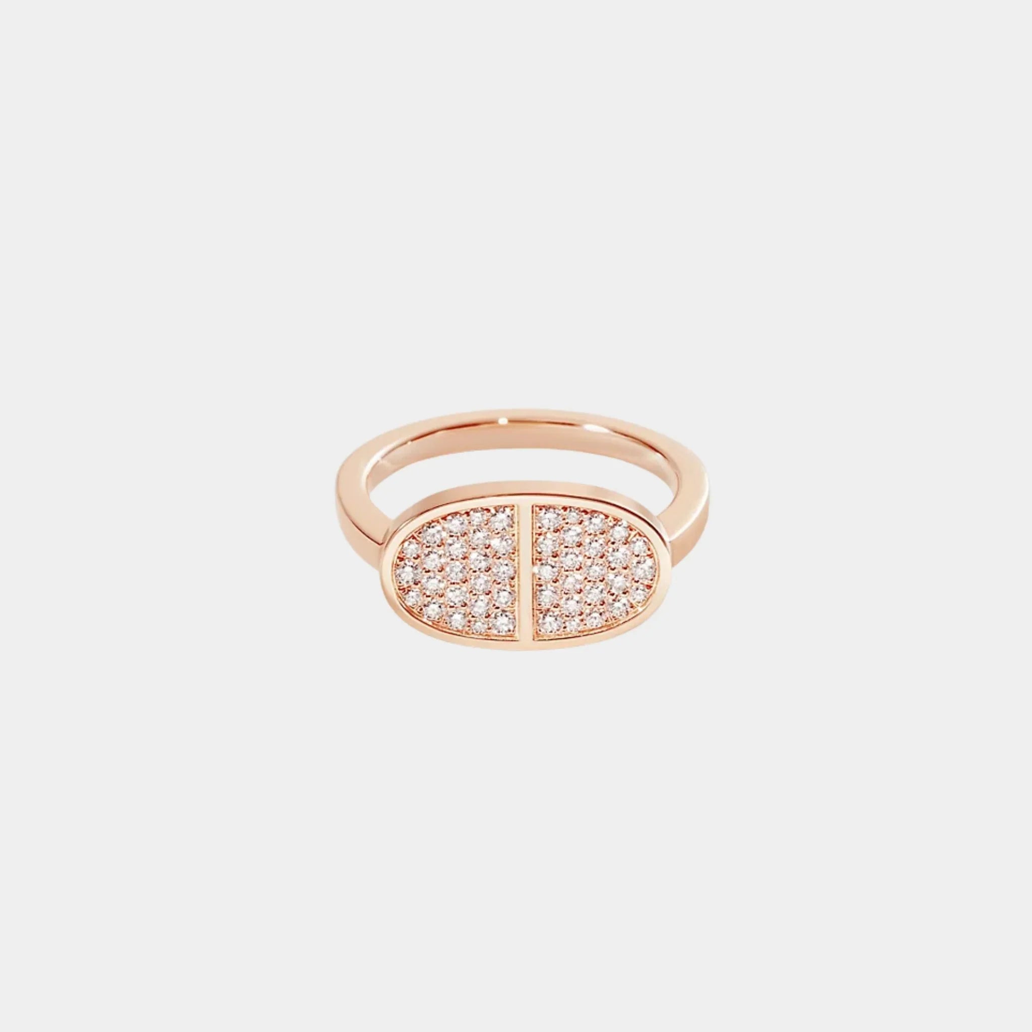 Verso Anchor Chain Ring Medium Model Rose Gold Diamond