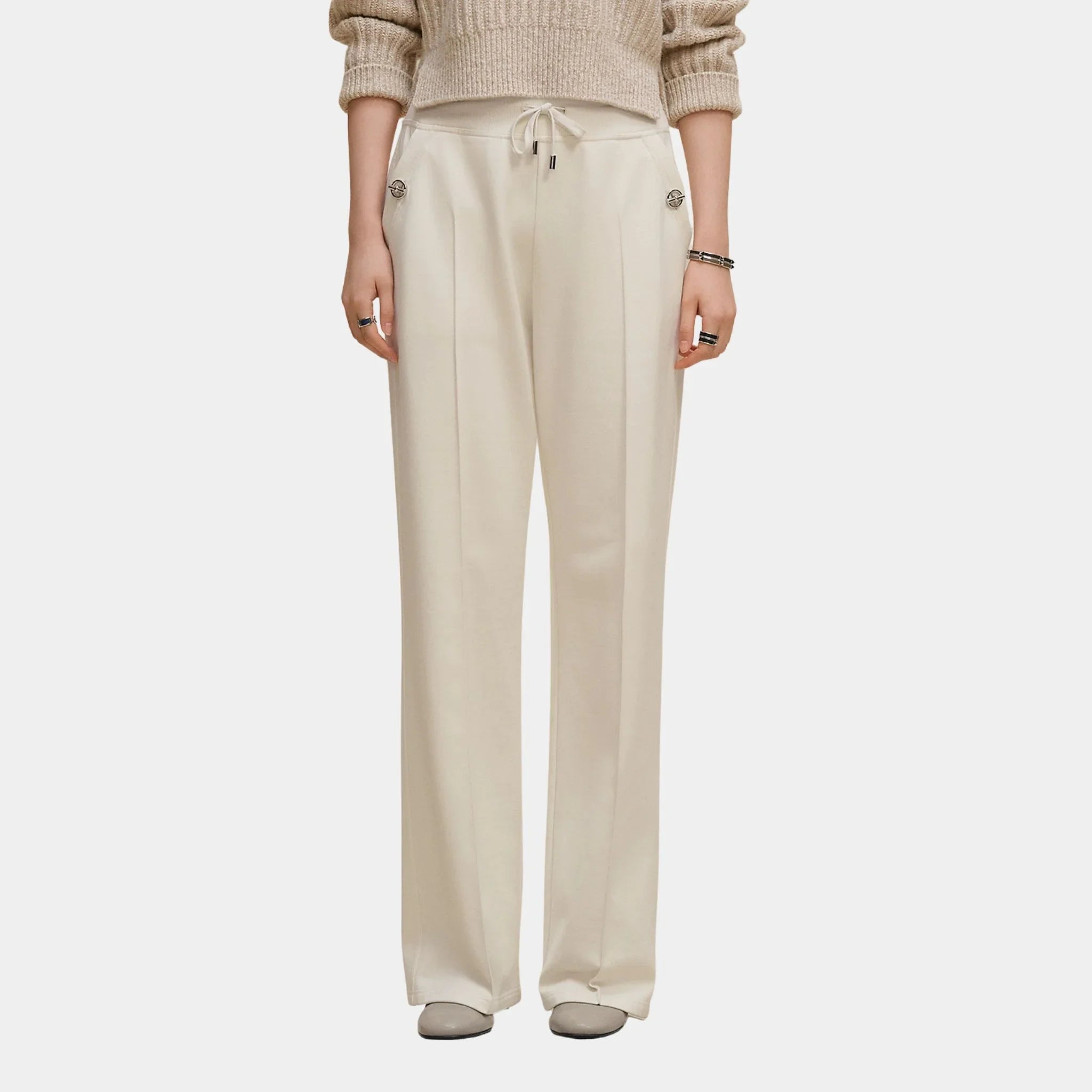 Wide-legged Pants in Plain Fleece