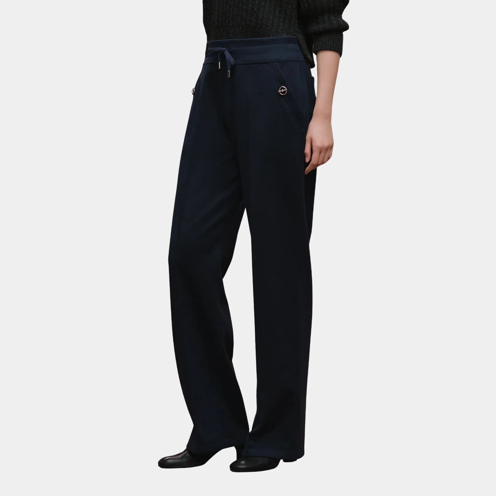 Wide-legged Pants in Plain Fleece