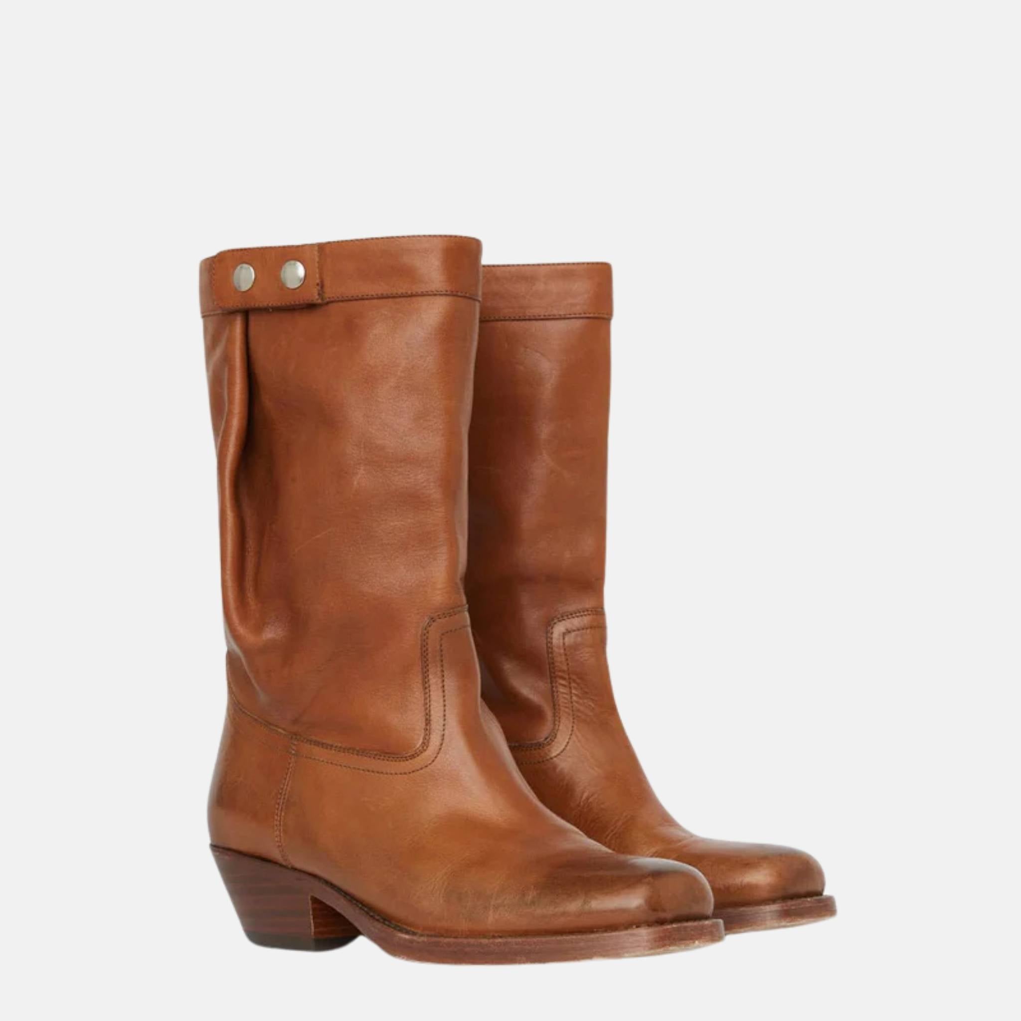 Ademe Biker Style Leather Boots