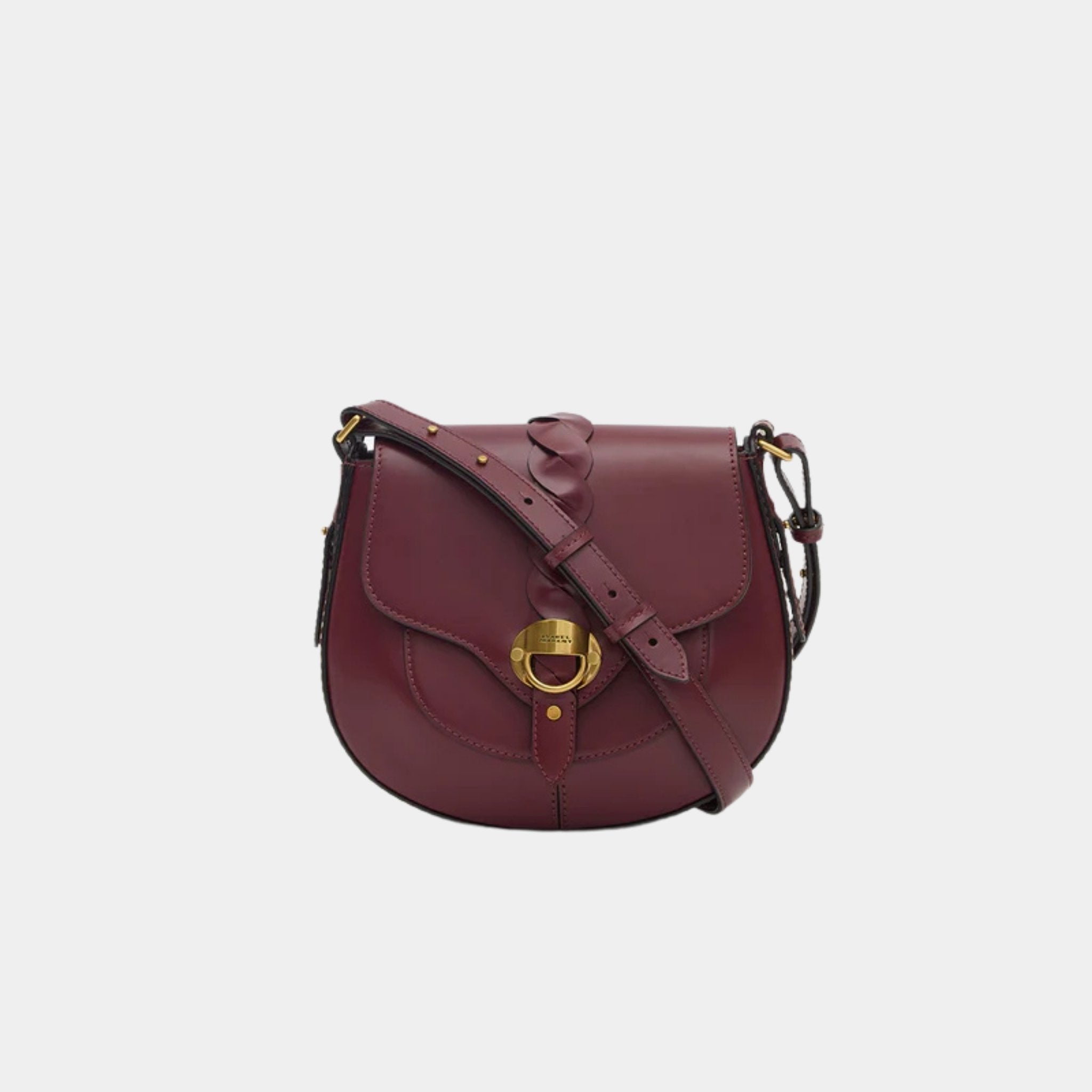 Isabel Marant Altay Small Leather Shoulder Bag, Burgundy, Front