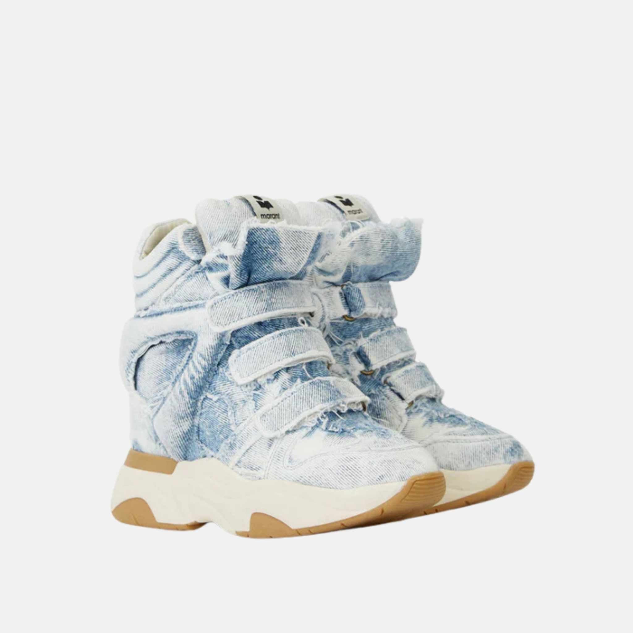 Balskee High Top Wedge Sneakers In Denim