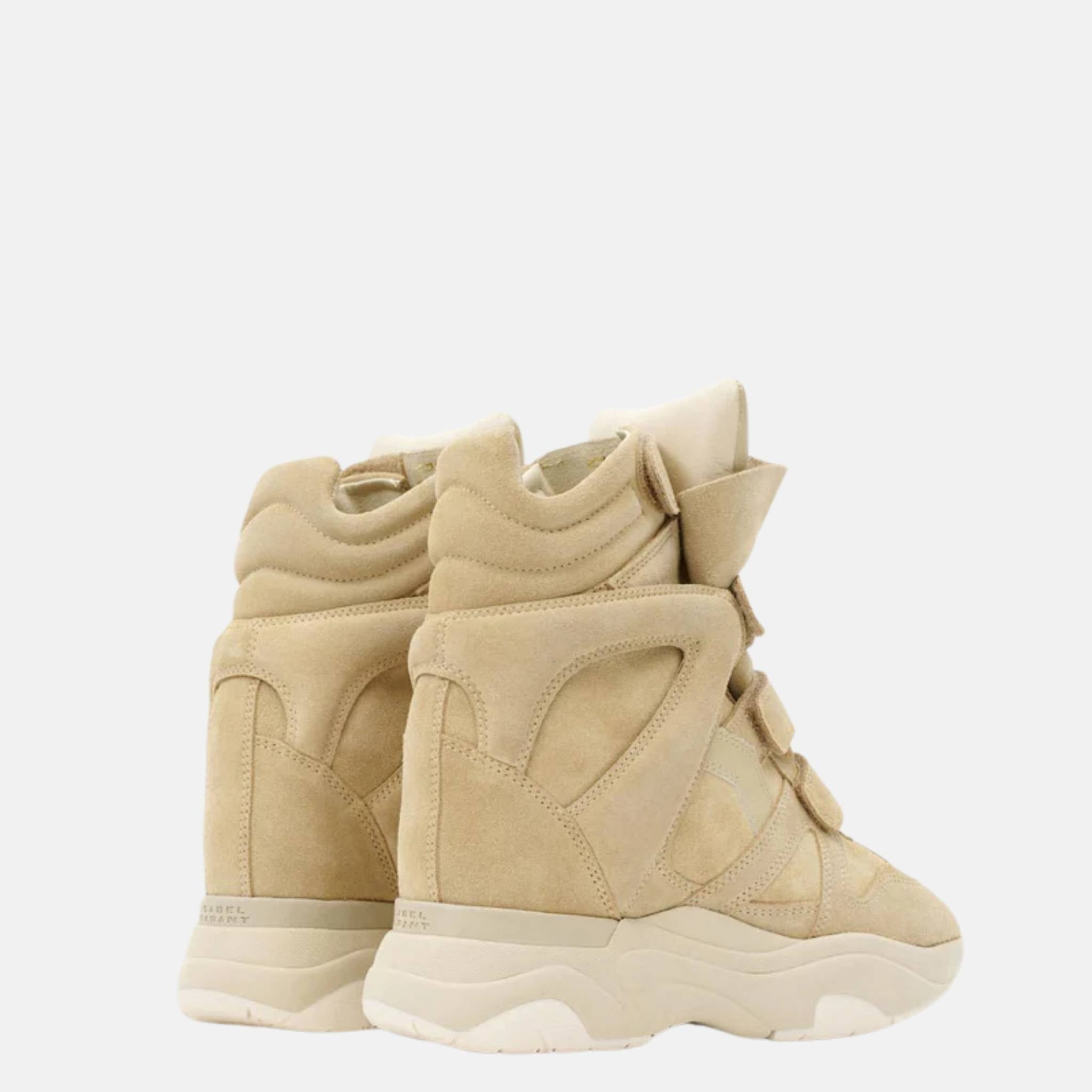 Balskee High Top Wedge Sneakers in Suede Calfskin