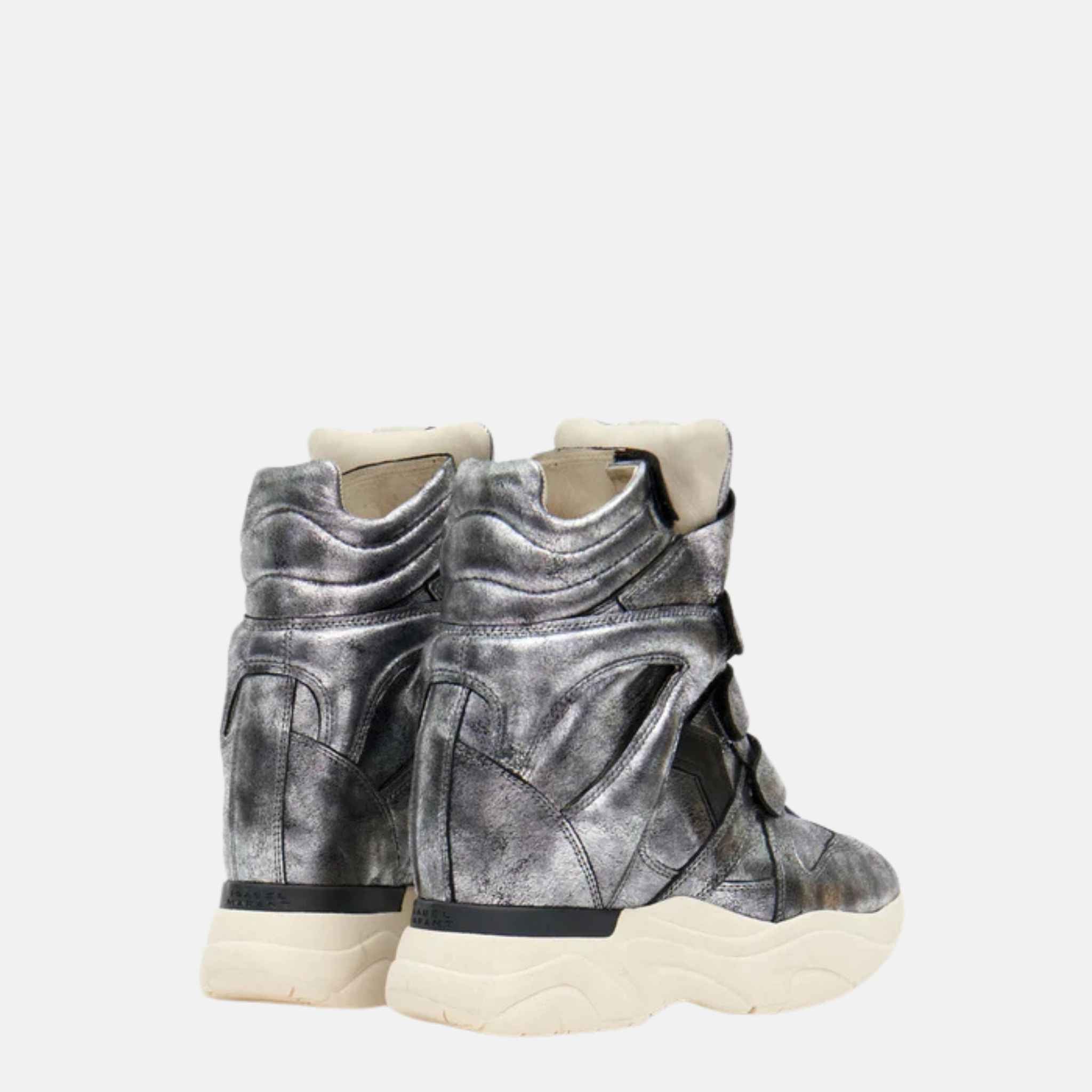 Balskee Wedge Sneakers In Metallic Leather