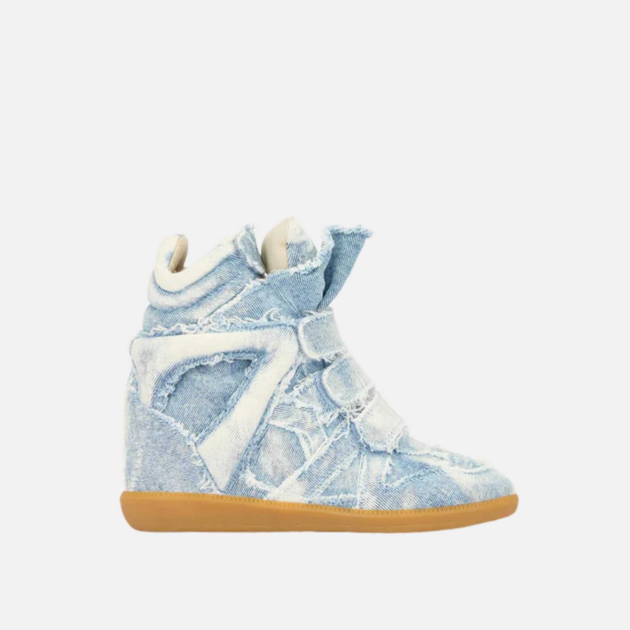 Isabel Marant Bekett Wedge Sneakers In Denim, Side