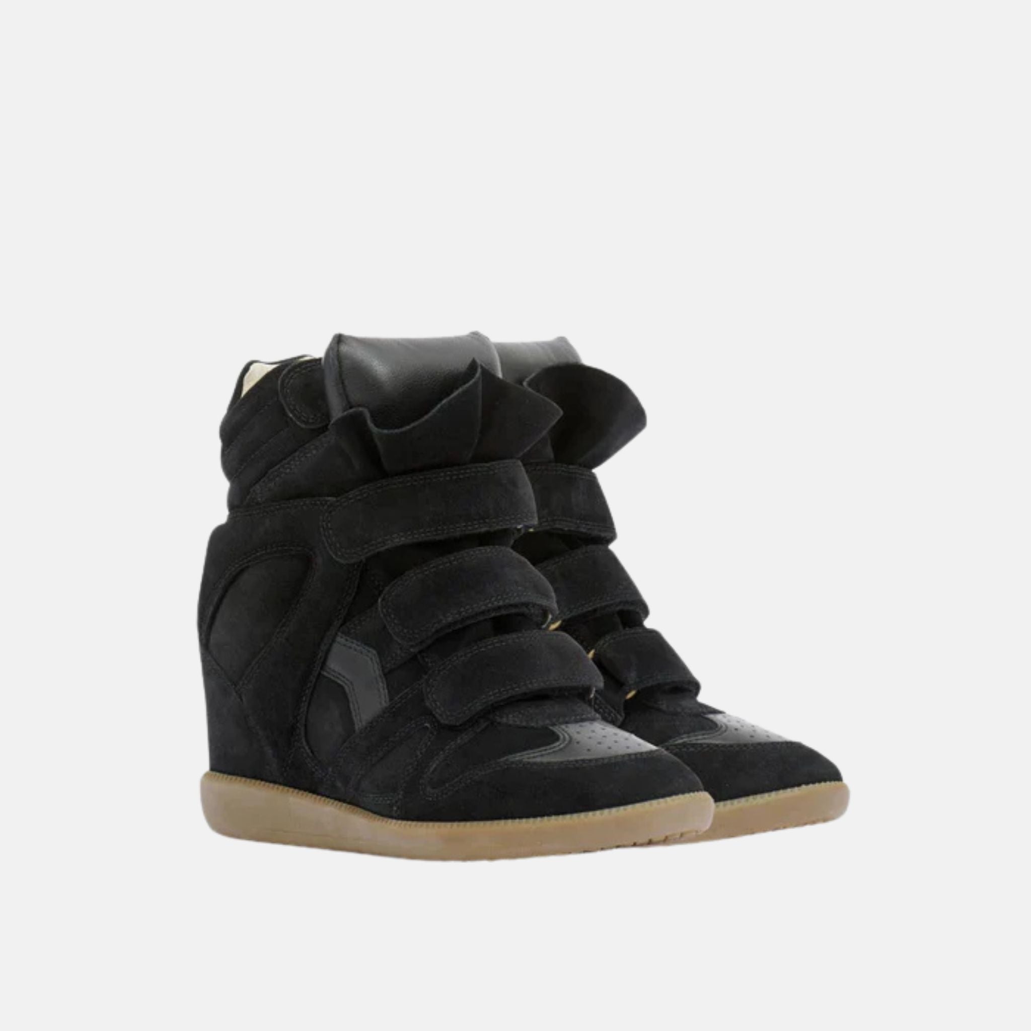Bekett Wedge Sneakers In Lambskin And Suede