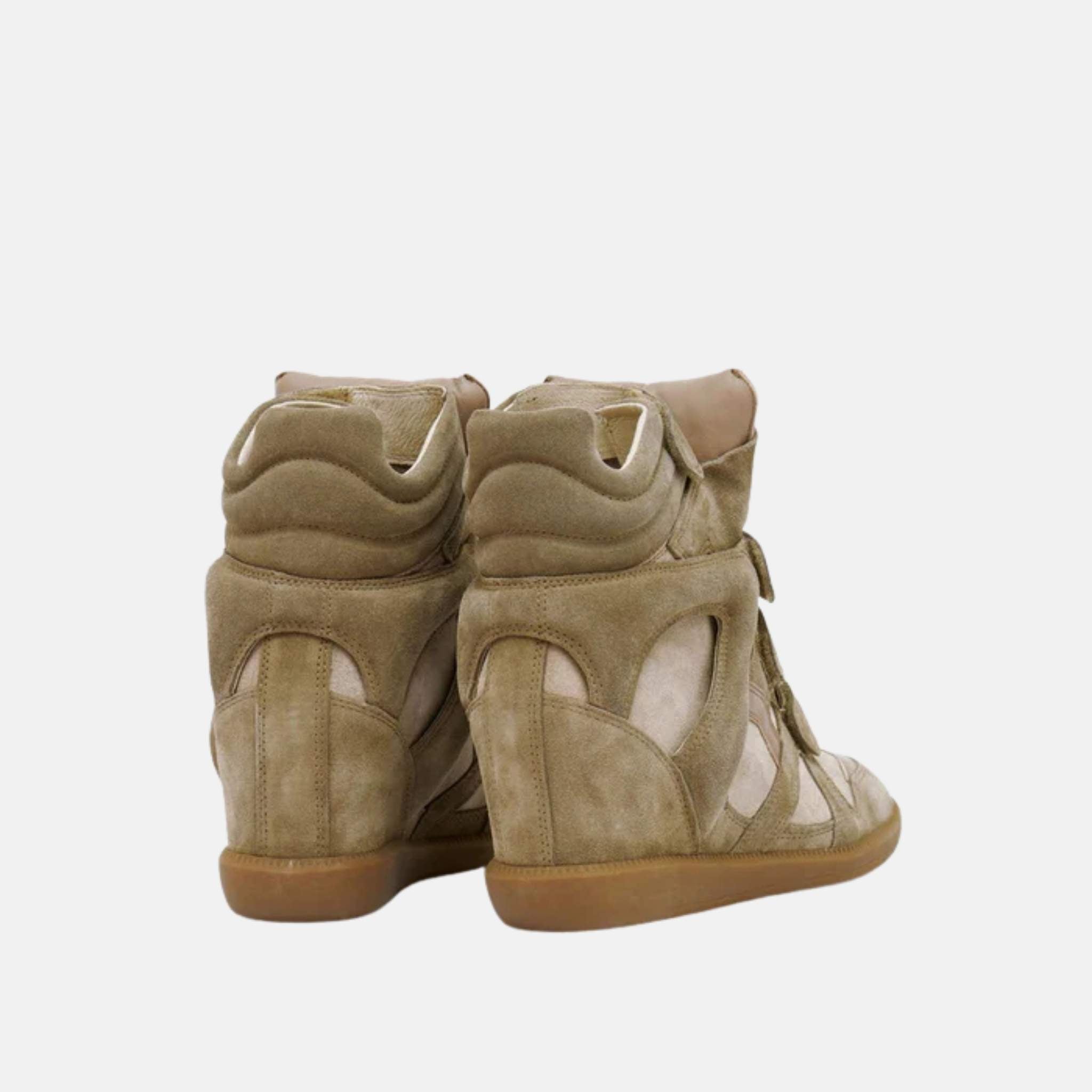 Bekett Wedge Sneakers In Lambskin And Suede