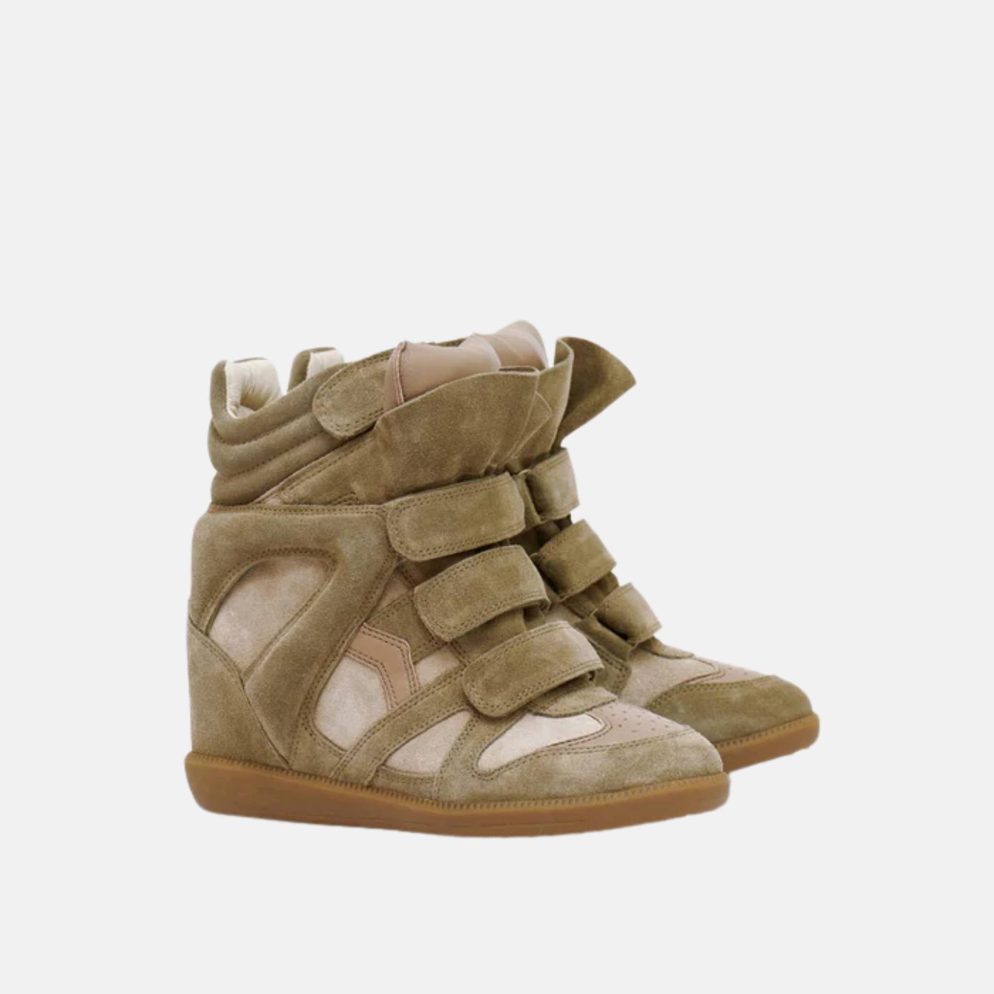 Bekett Wedge Sneakers In Lambskin And Suede