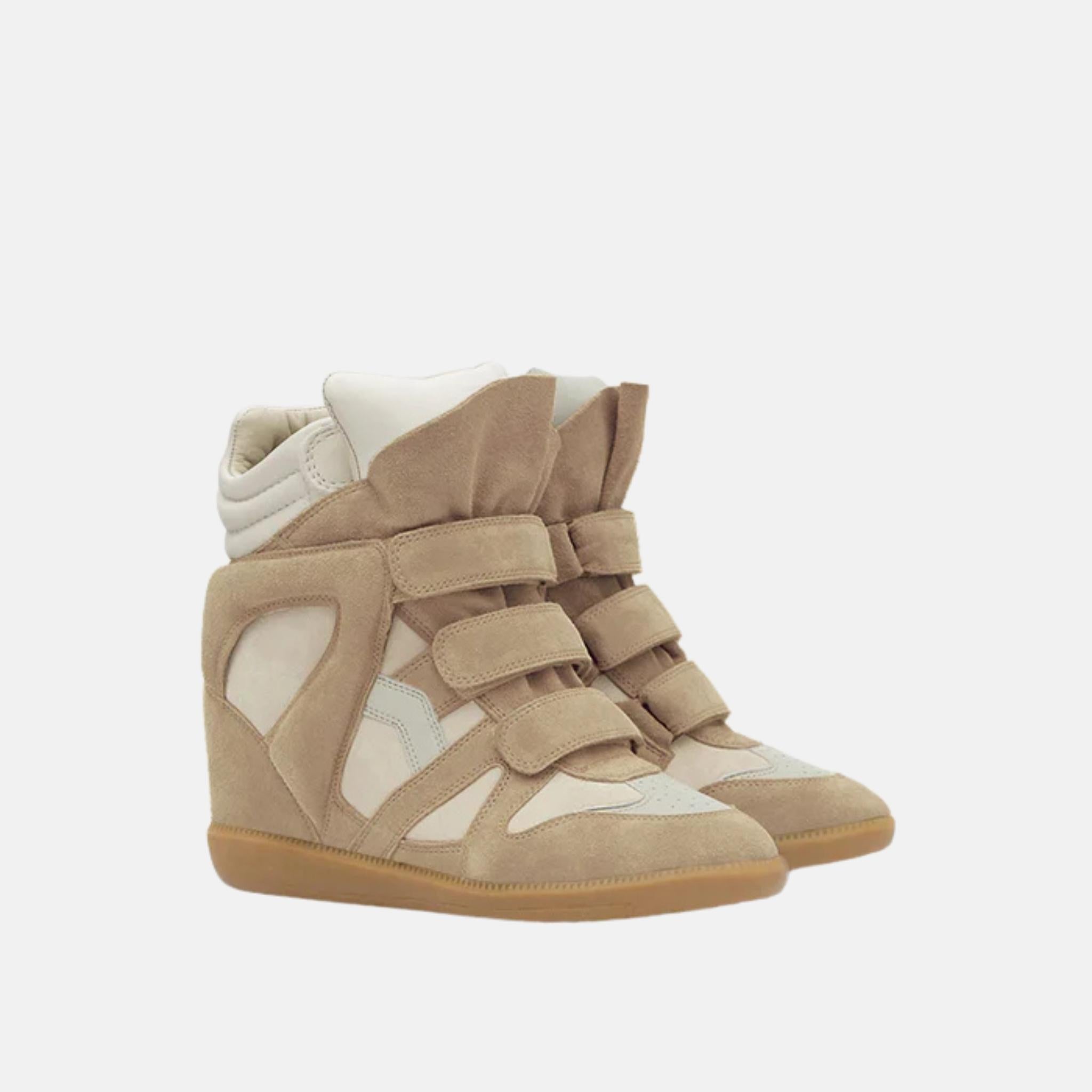 Bekett Wedge Sneakers In Suede Calfskin Leather