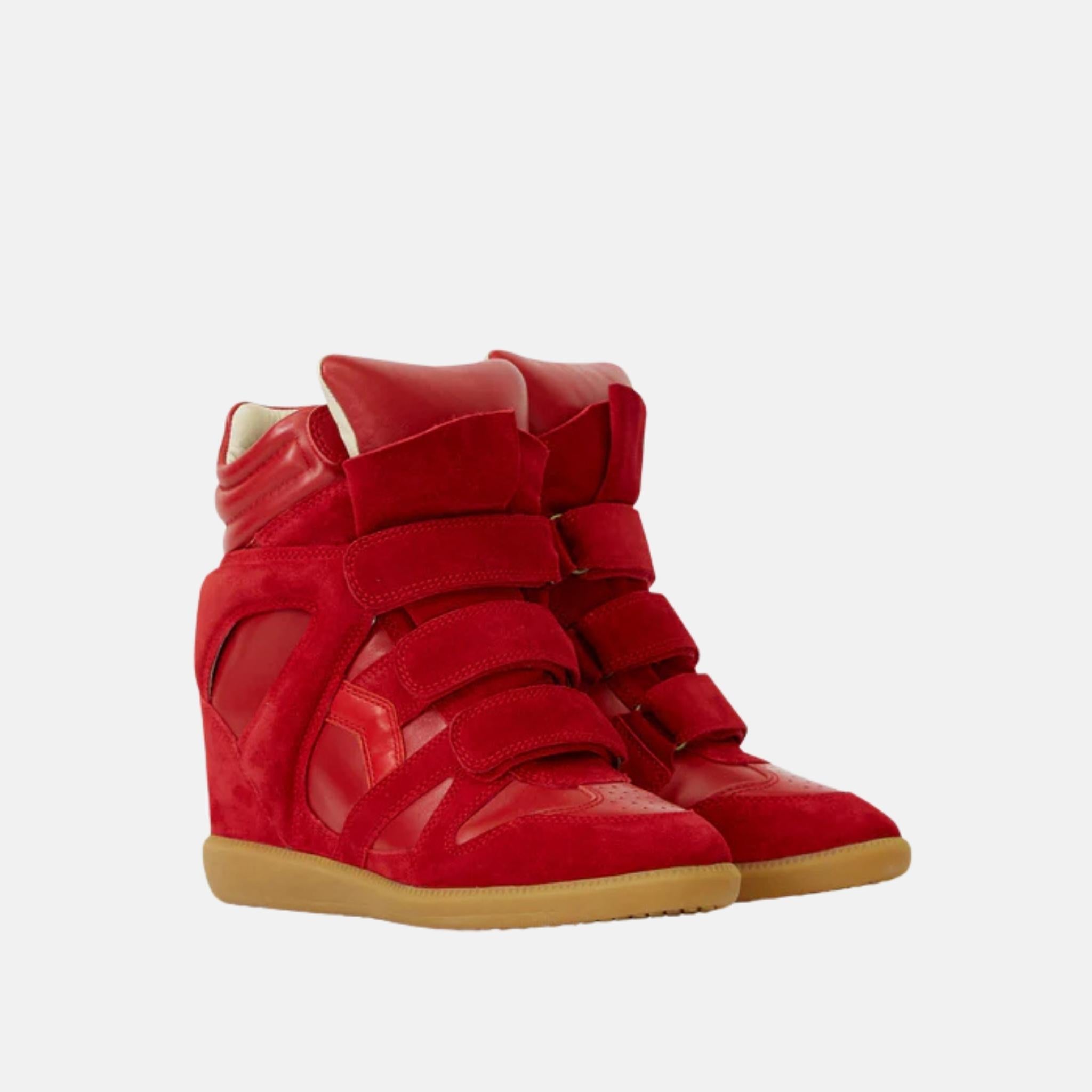 Bekett Wedge Sneakers In Suede Calfskin Leather
