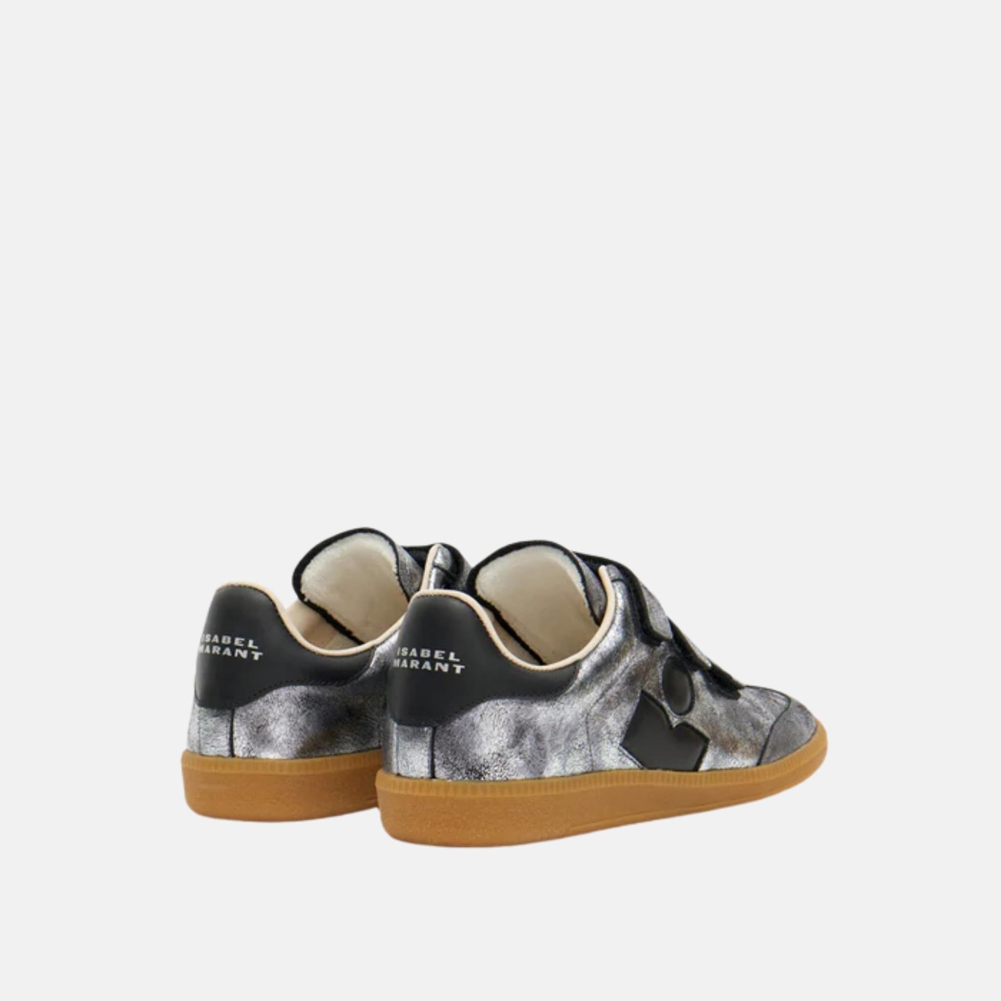 Beth Low Top Sneakers In Metallic Leather