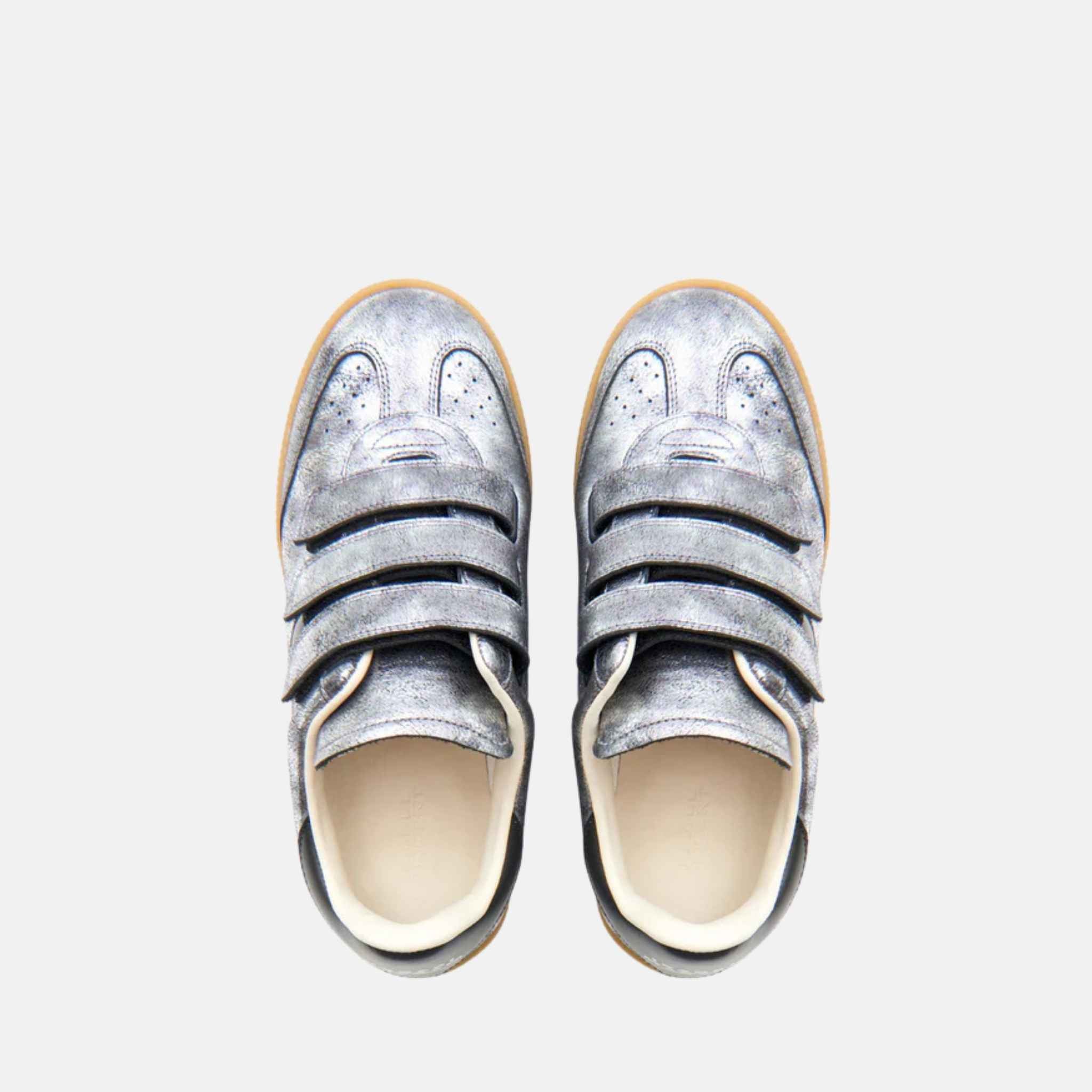 Beth Low Top Sneakers In Metallic Leather
