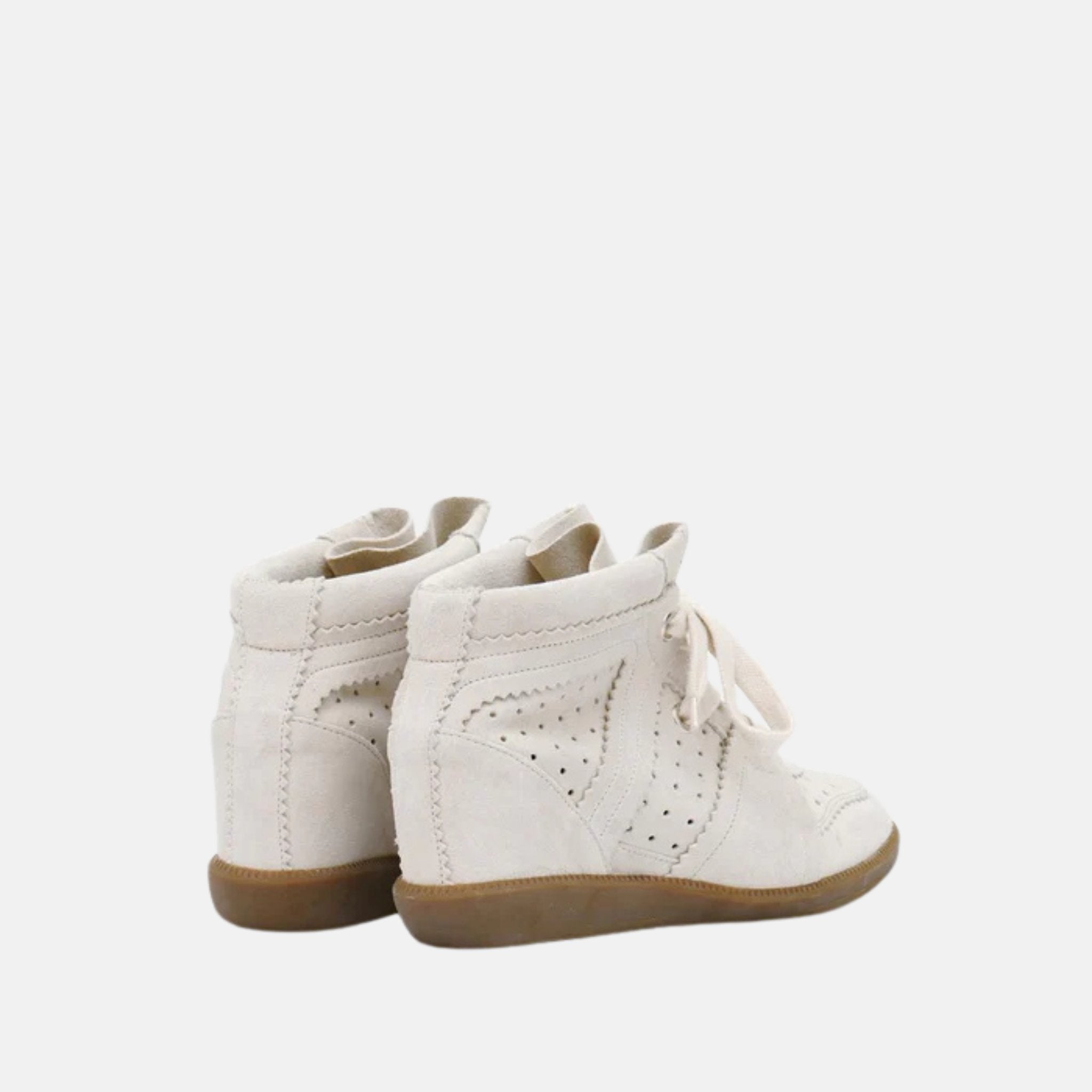 Bobby Wedge Sneakers In Suede Leather