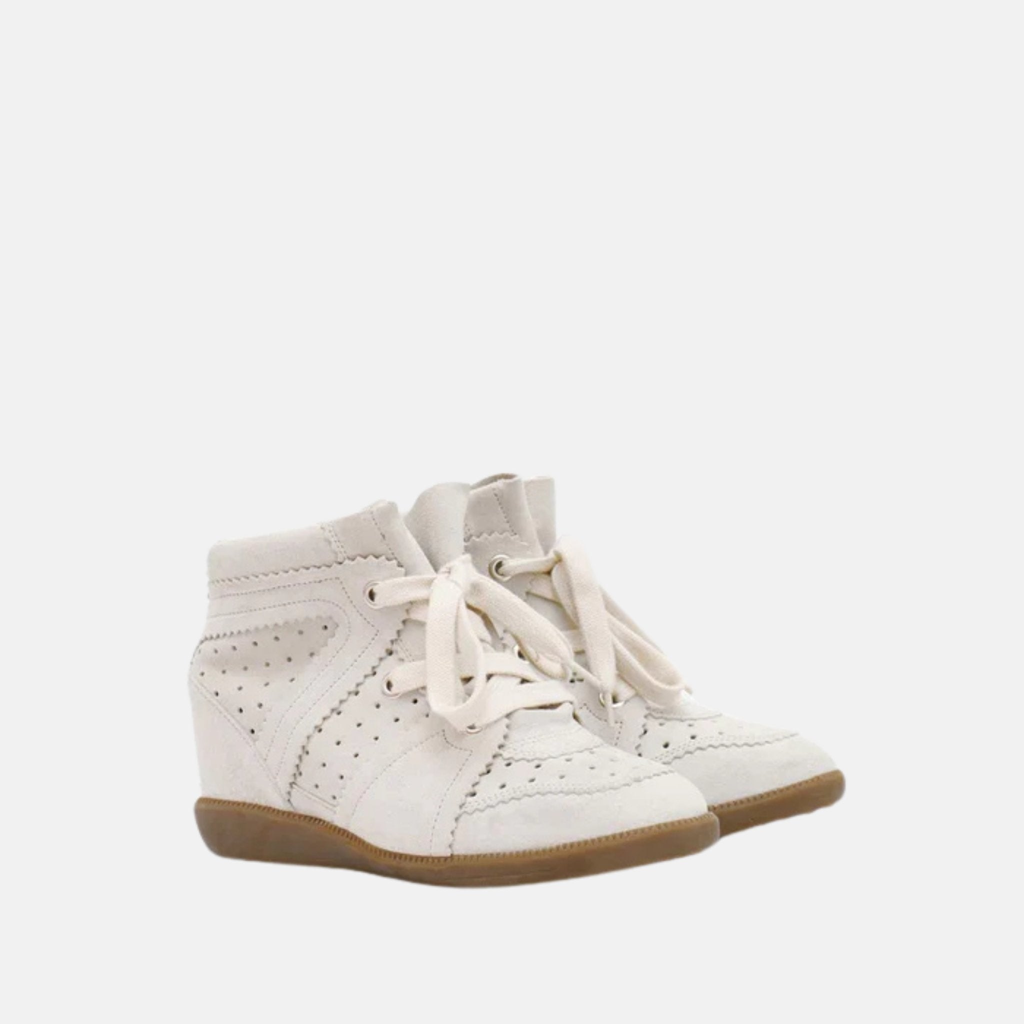 Bobby Wedge Sneakers In Suede Leather