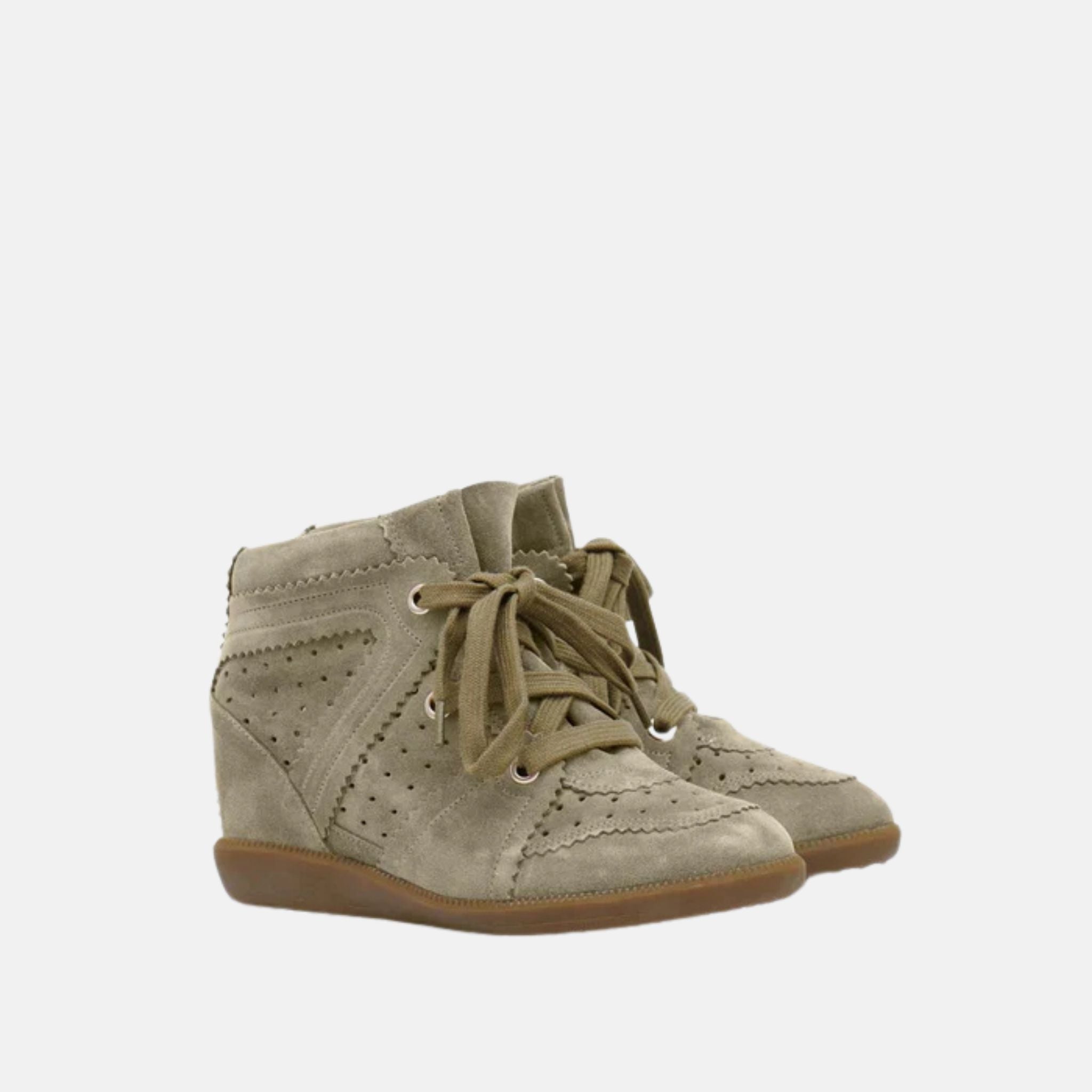 Bobby Wedge Sneakers In Suede Leather