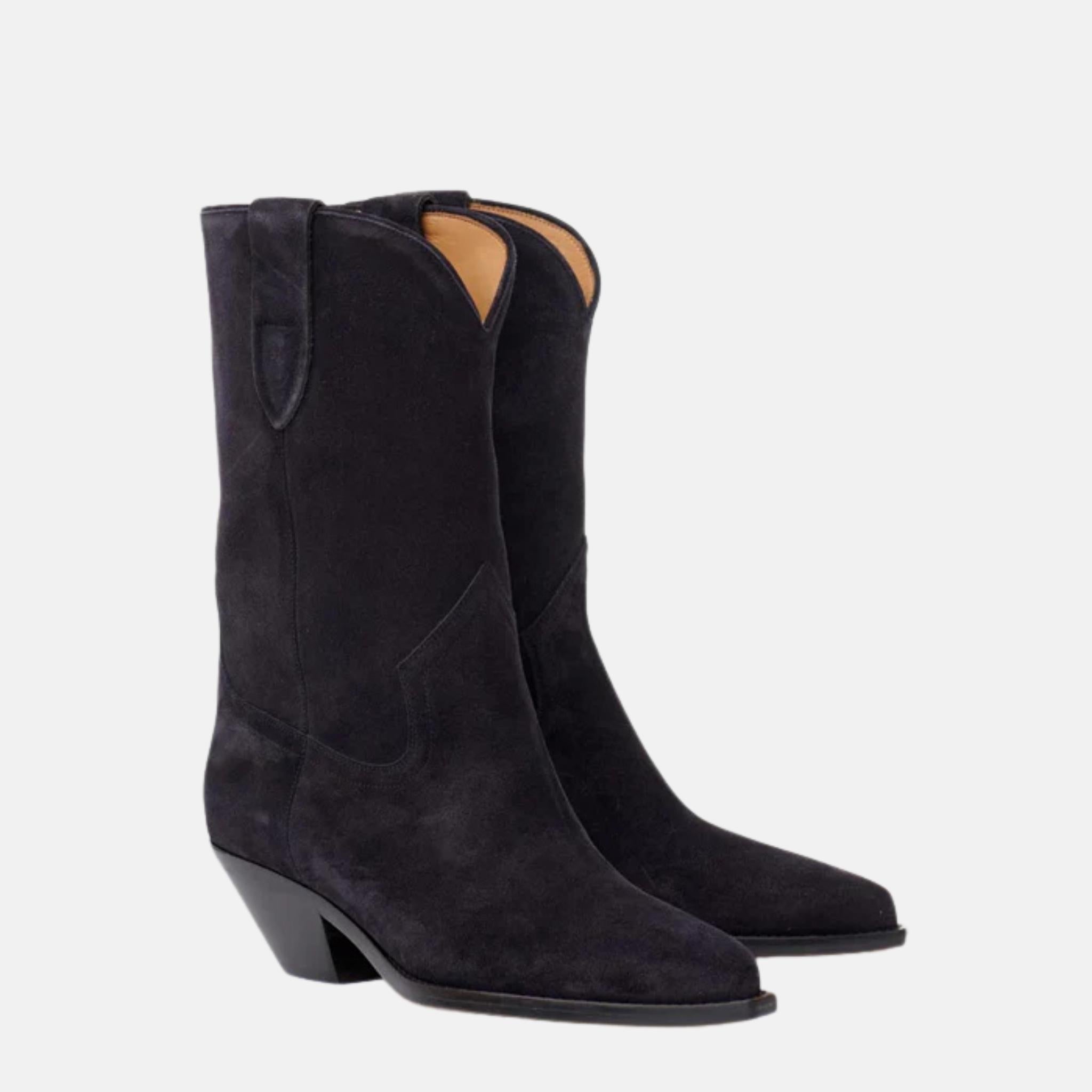 Dahope Cowboy Boots In Suede Calfskin Leather