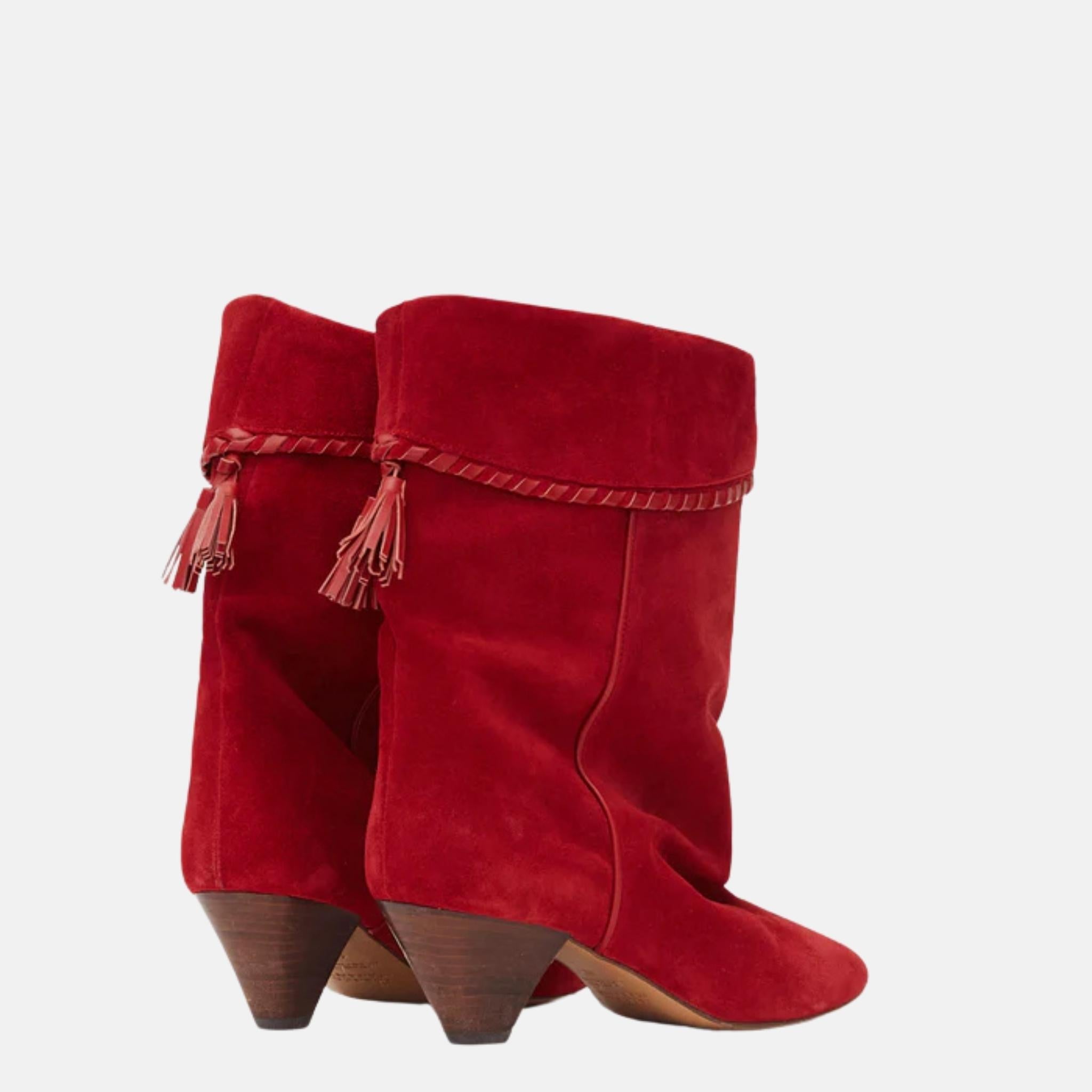 Dalby Draped Boots In Suede Calfskin Leather