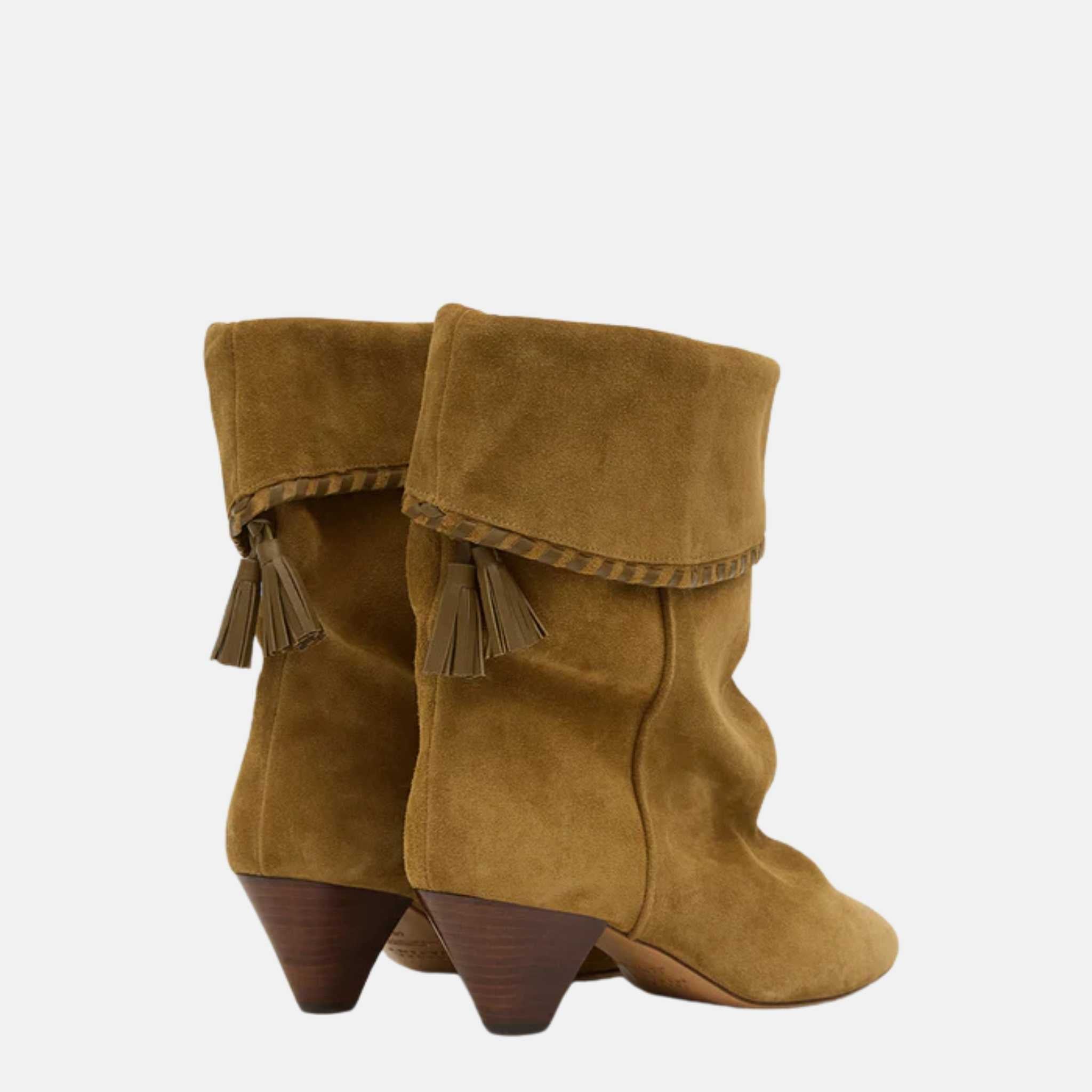 Dalby Draped Boots In Suede Calfskin Leather