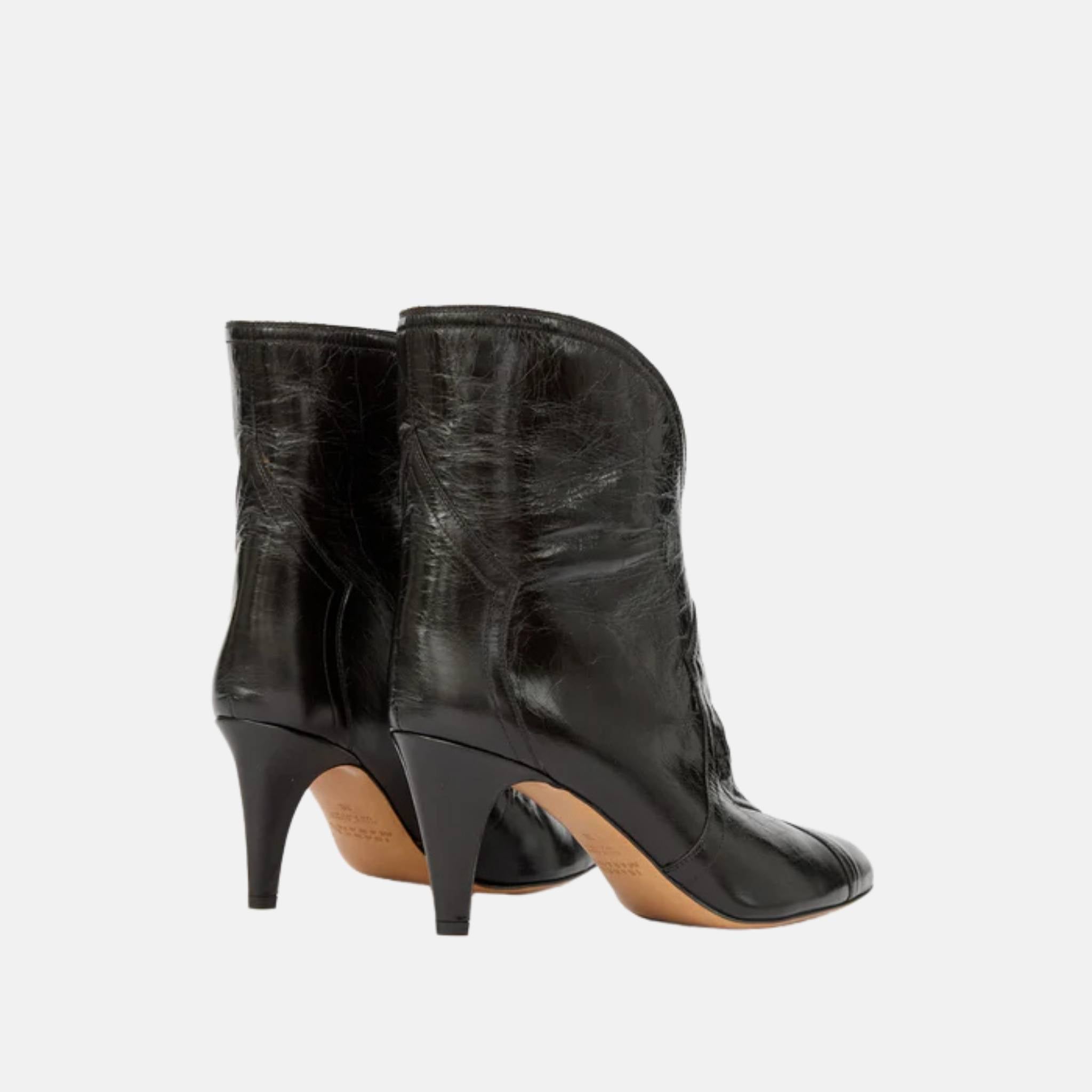 Davel High Heeled Boots In Shiny Cowhide Leather