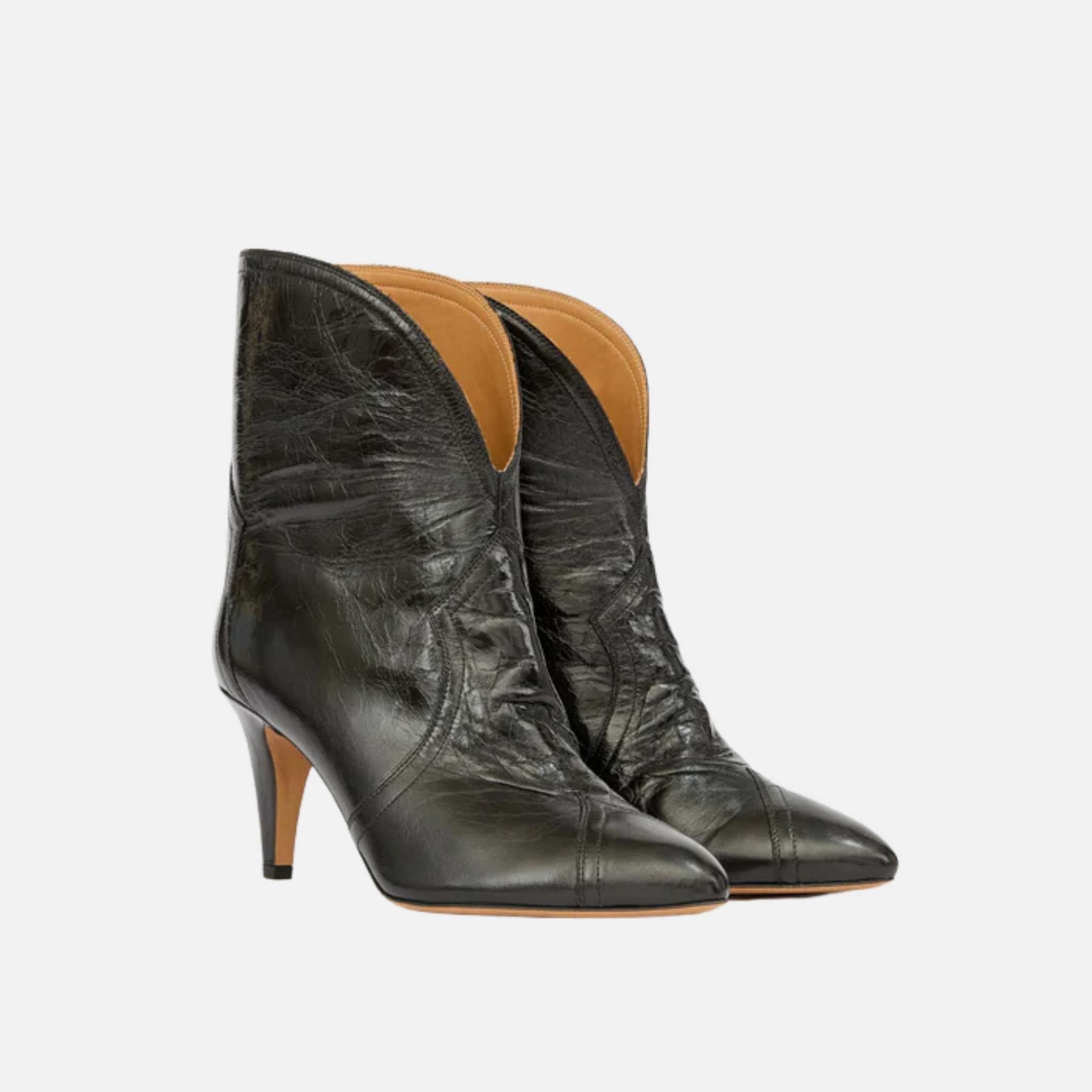 Davel High Heeled Boots In Shiny Cowhide Leather