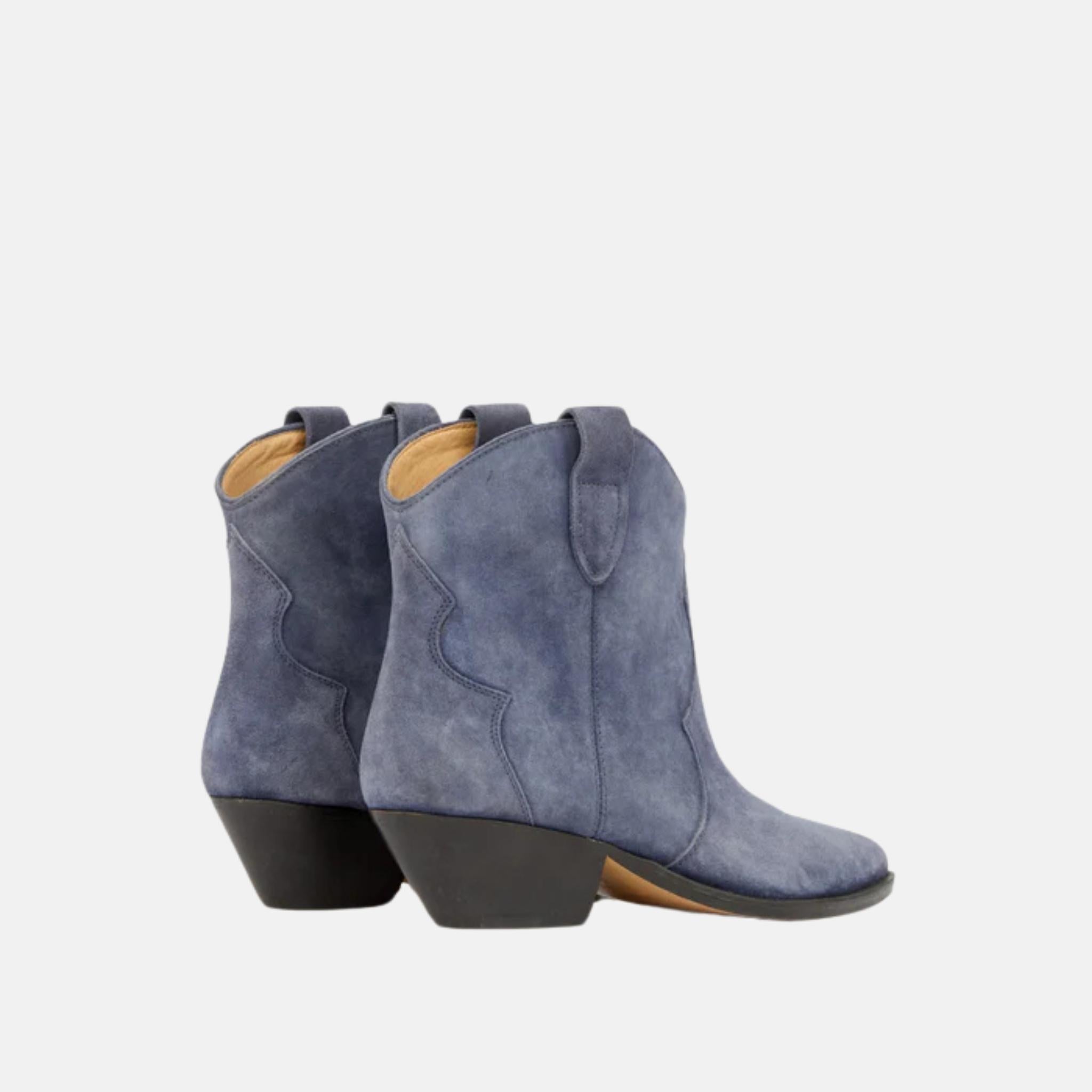 Dewina Cowboy Boots In Suede Calfskin Leather