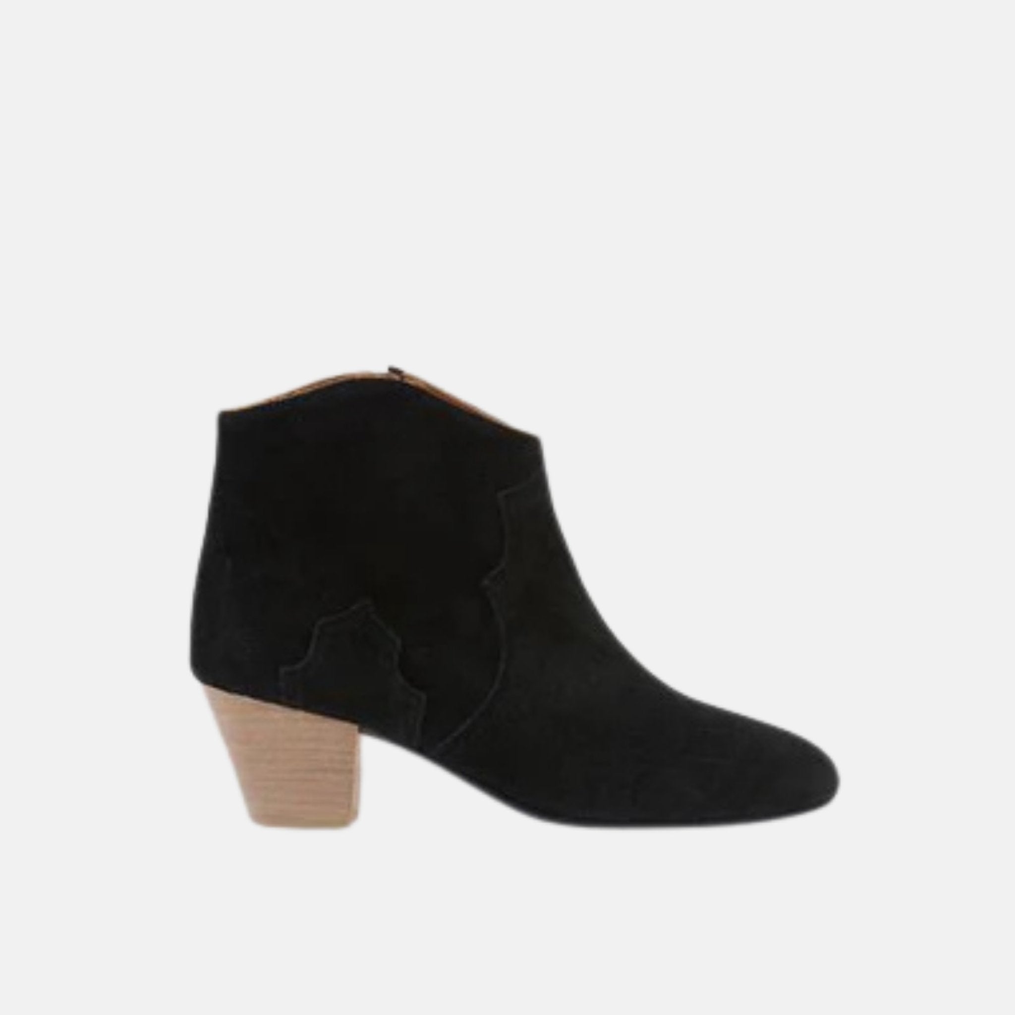 Isabel Marant Dicker Boots In Suede Leather, Balck, Side