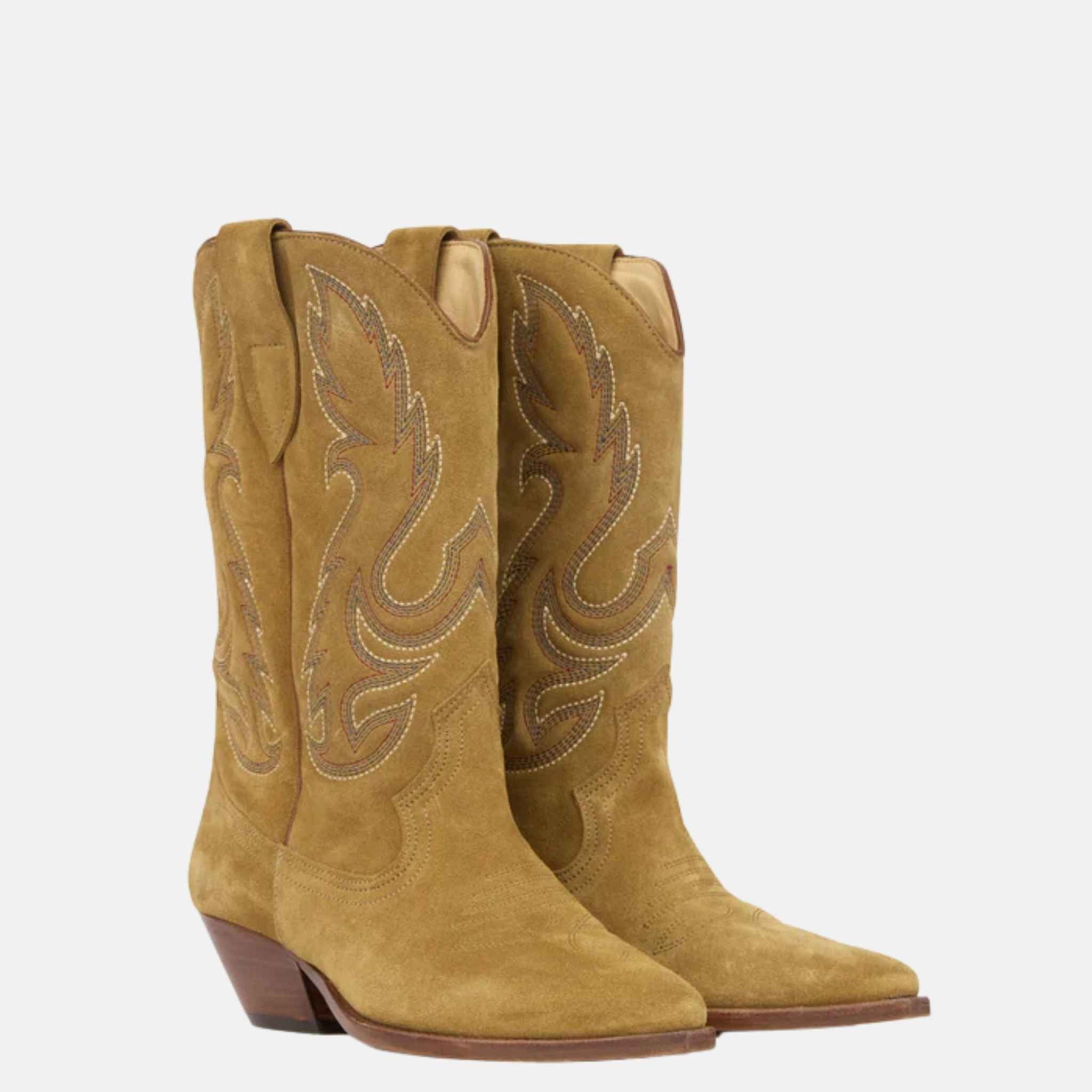 Duerto Cowboy Boots In Embroidered Suede Calfskin