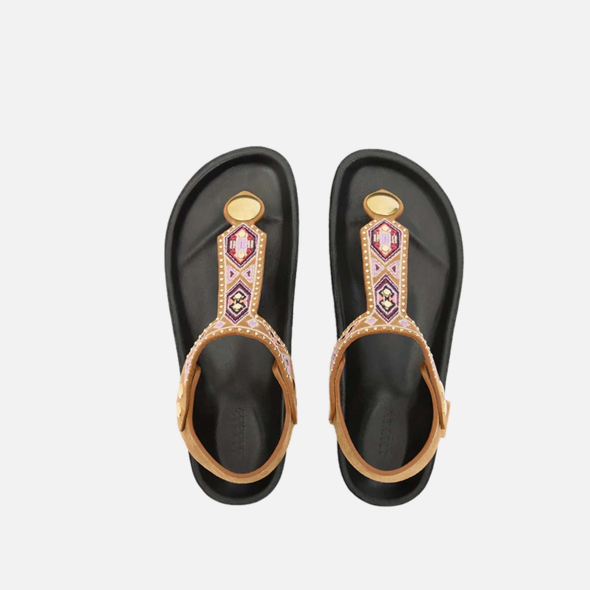 Enore Embroidered Leather Sandals