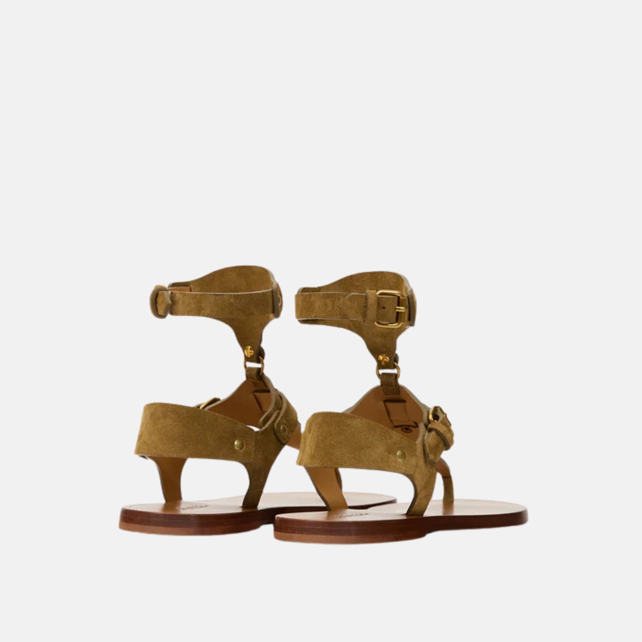 Eveen Flat Sandals In Suede Leather