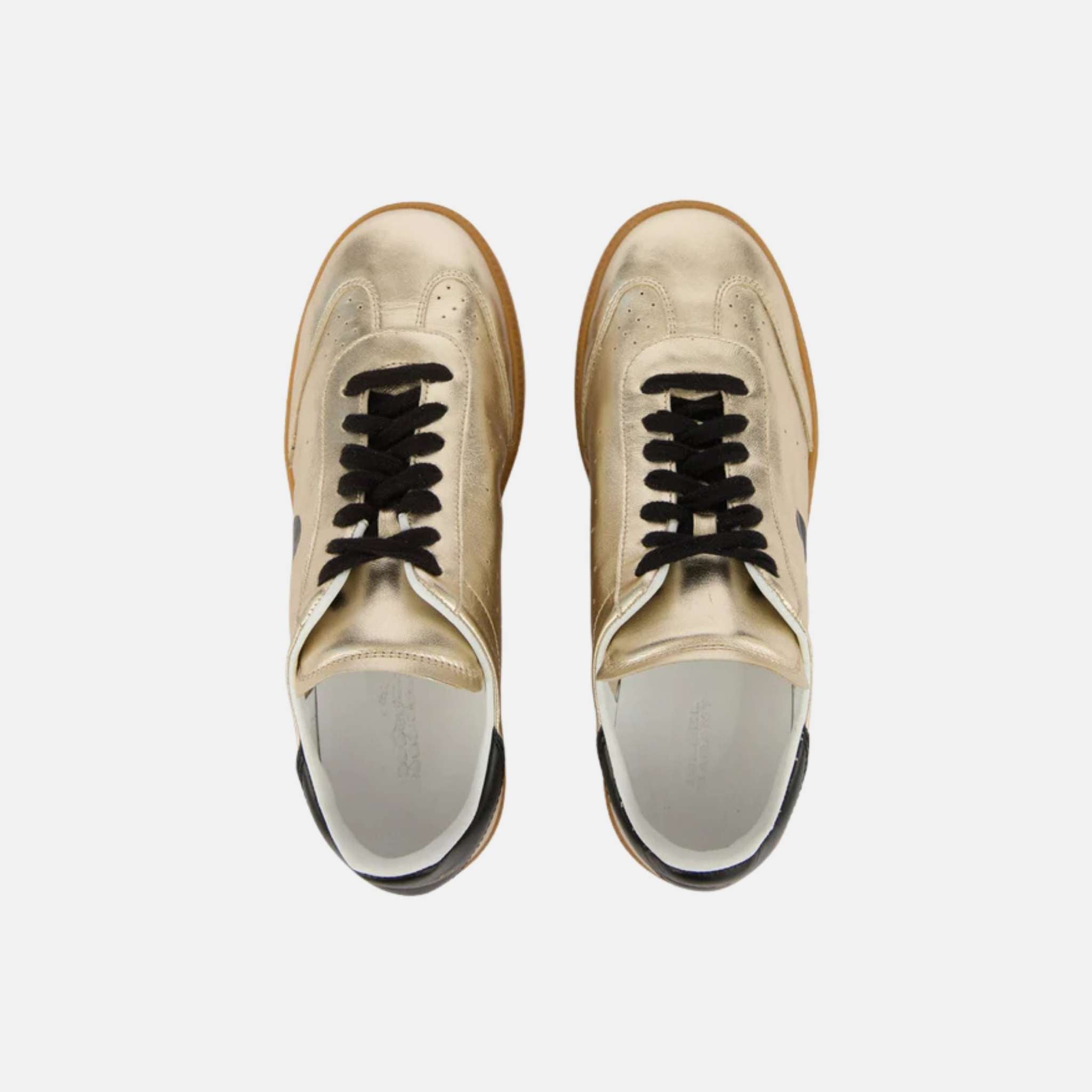 Kaycee Low Top Sneakers In Metallic Leather