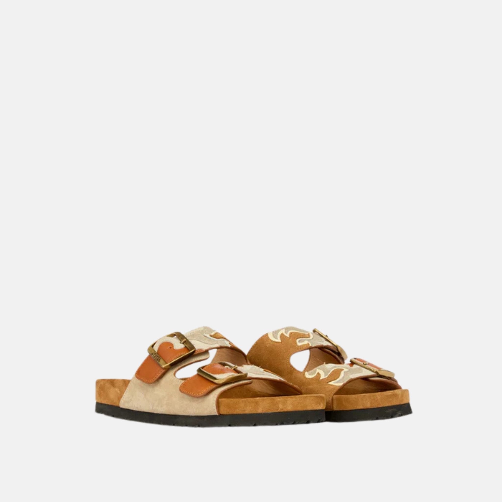 Lelik Sandals In Calfskin Leather With Flame Pattern