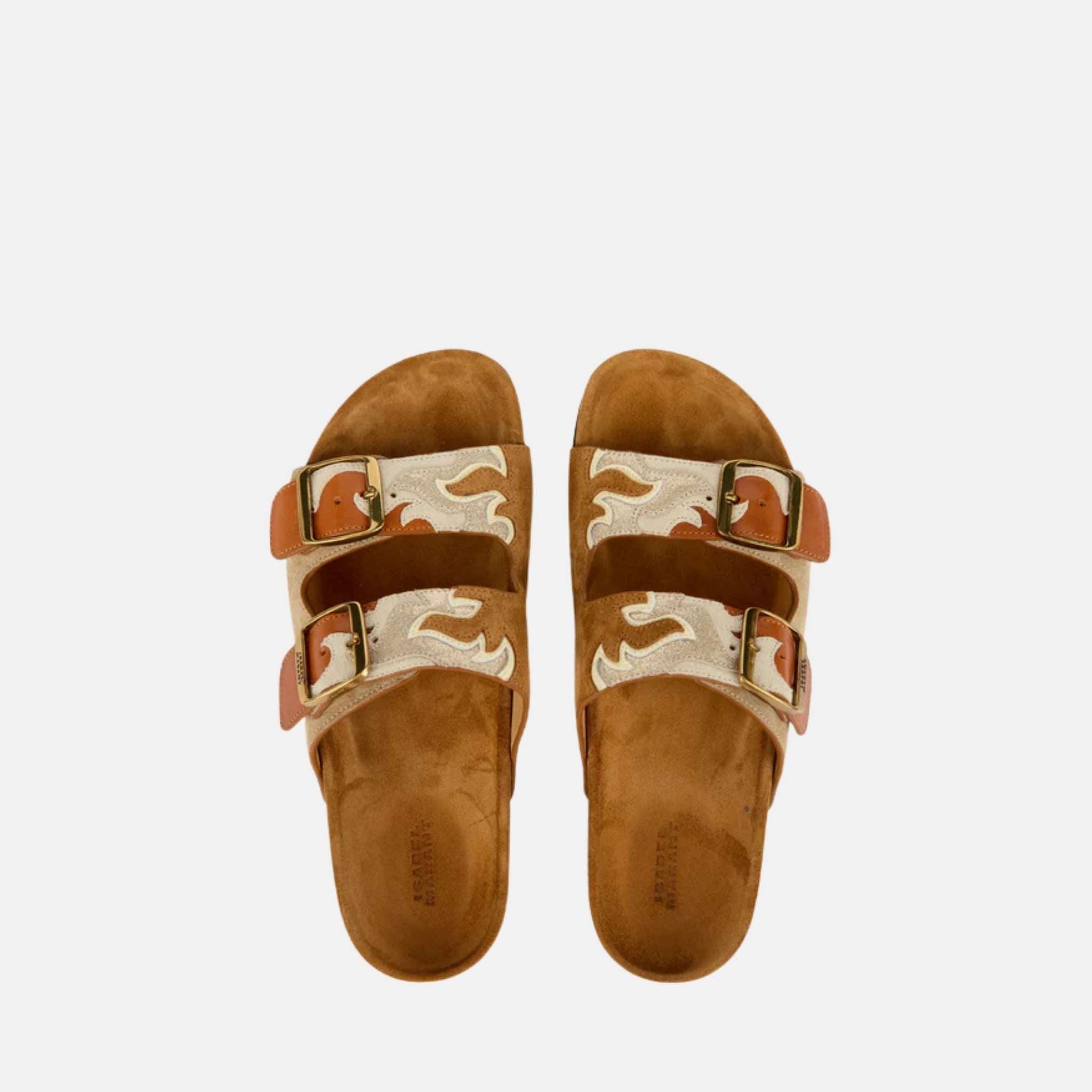 Lelik Sandals In Calfskin Leather With Flame Pattern
