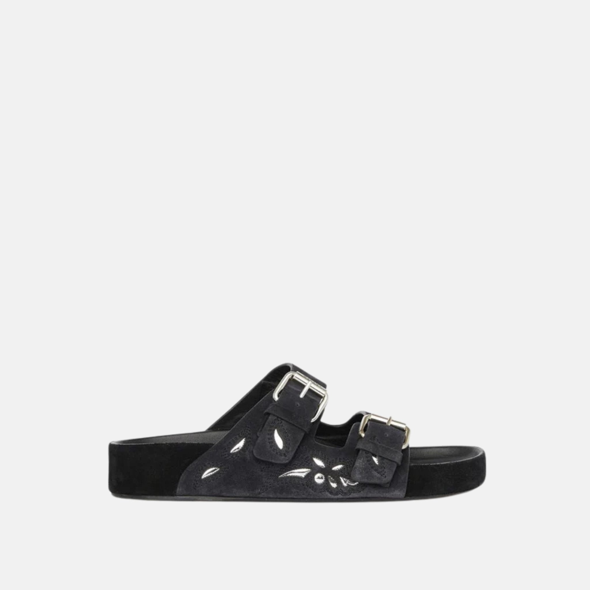 Isabel Marant Lennyo Flat Sandals In Patterned Leather, Side