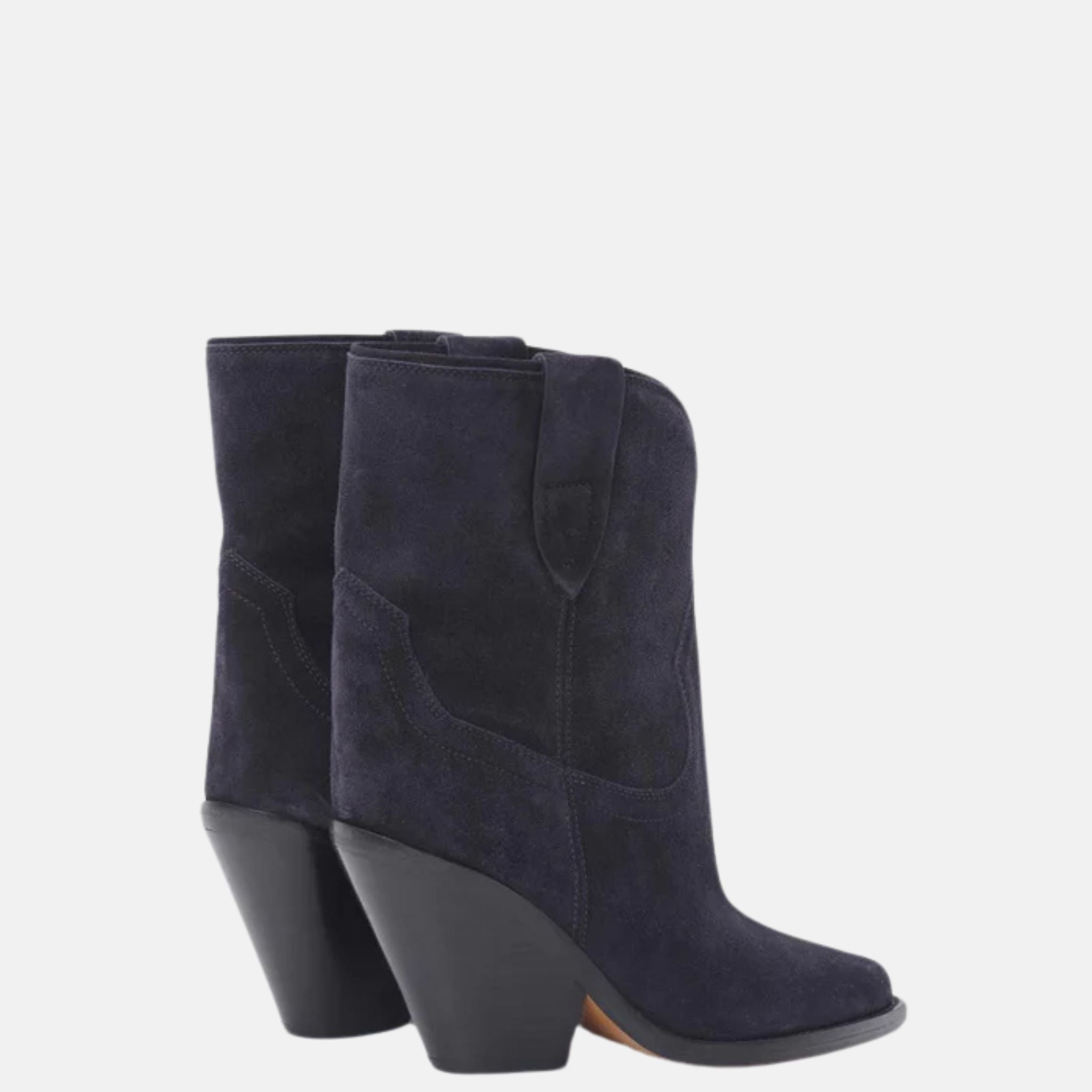 Leyane Cowboy Boots In Suede Calfskin Leather