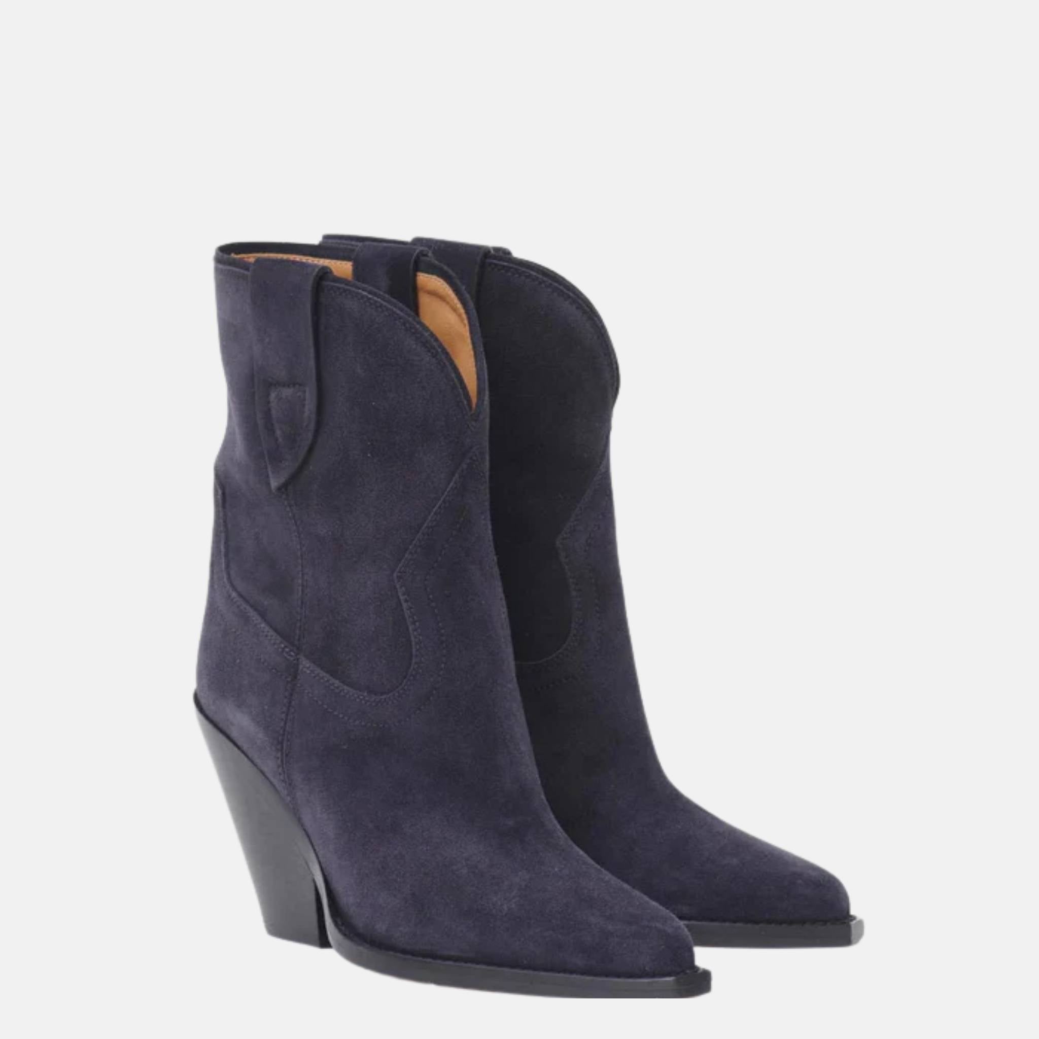 Leyane Cowboy Boots In Suede Calfskin Leather