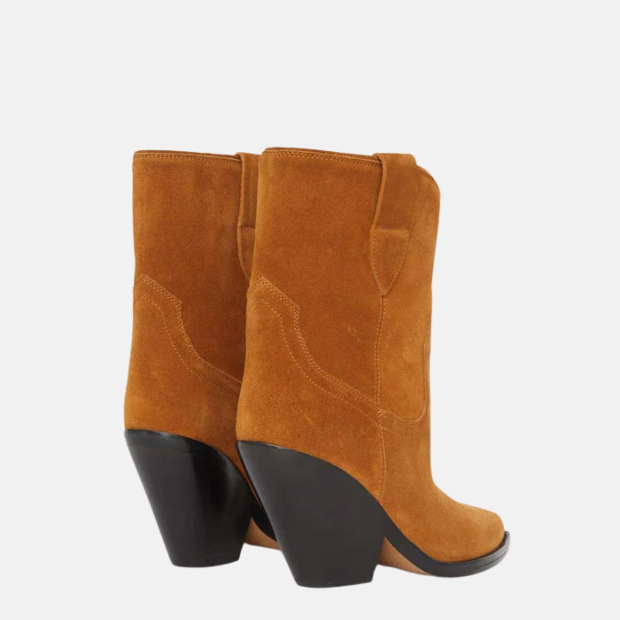 Leyane Cowboy Boots In Suede Calfskin Leather