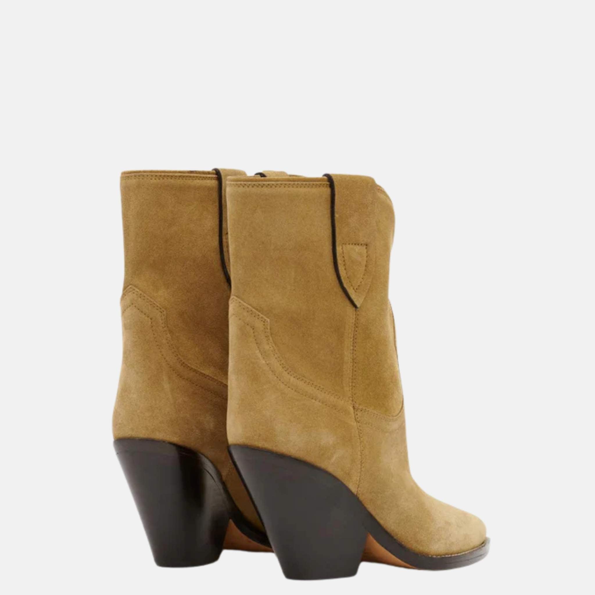 Leyane Cowboy Boots In Suede Calfskin Leather
