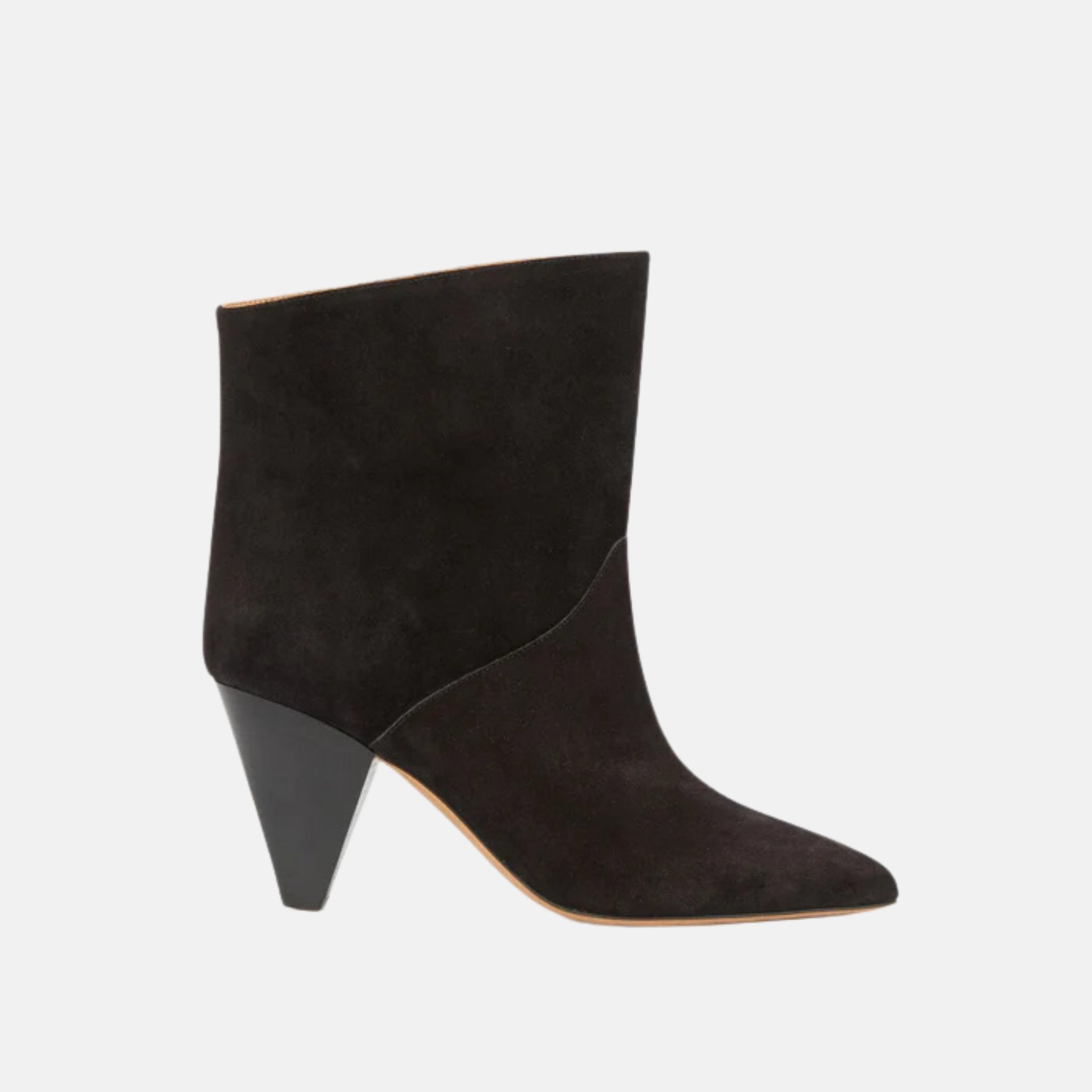 Isabel Marant Loline Boots In Suede Calfskin Leather, Black, Side