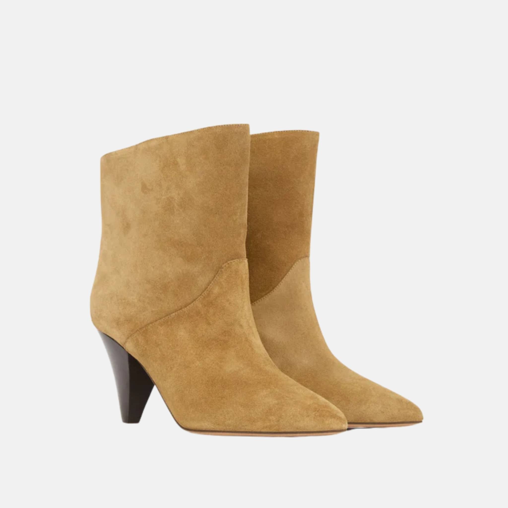 Loline Boots In Suede Calfskin Leather
