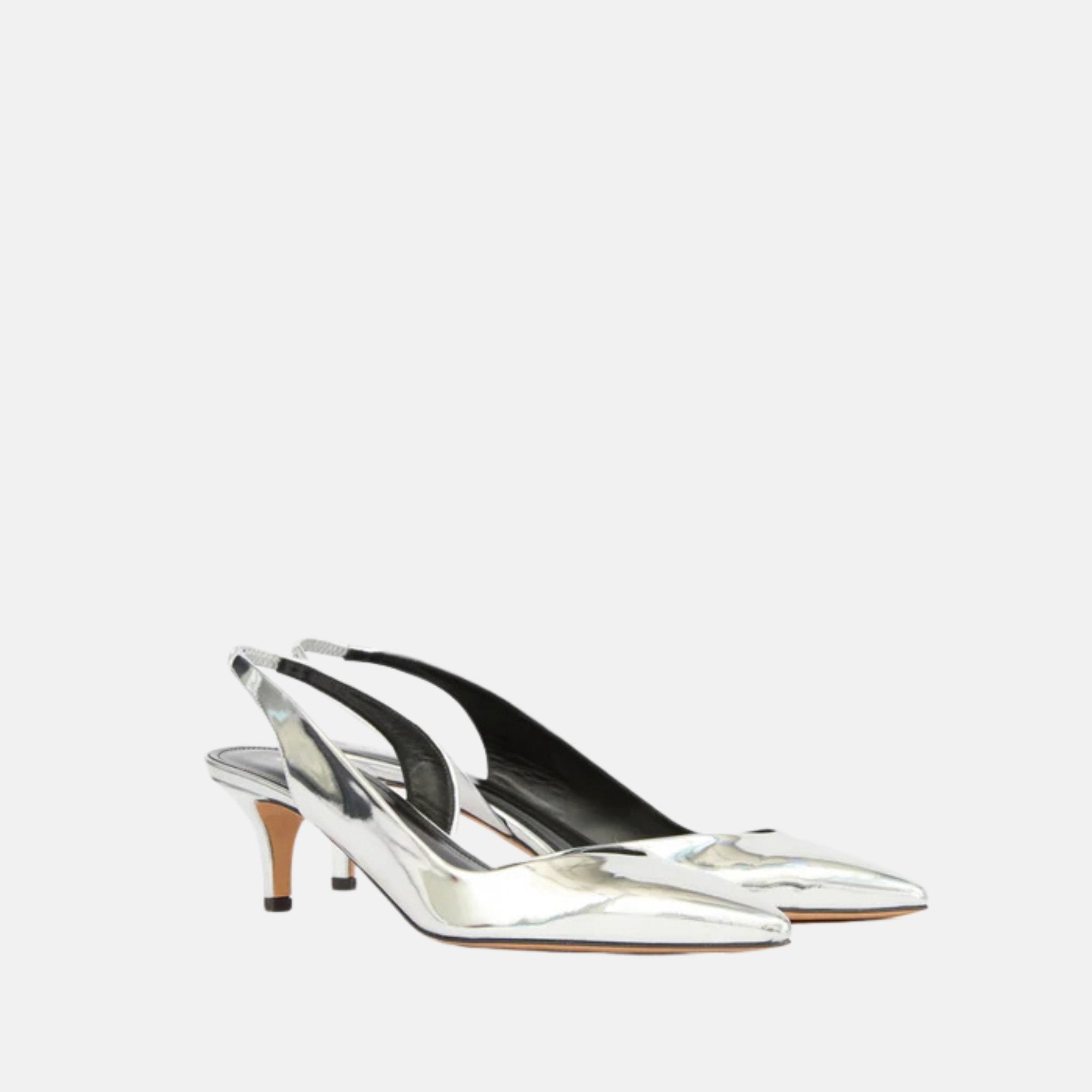 Padim Slingback Pumps In Mirror Effect Finish