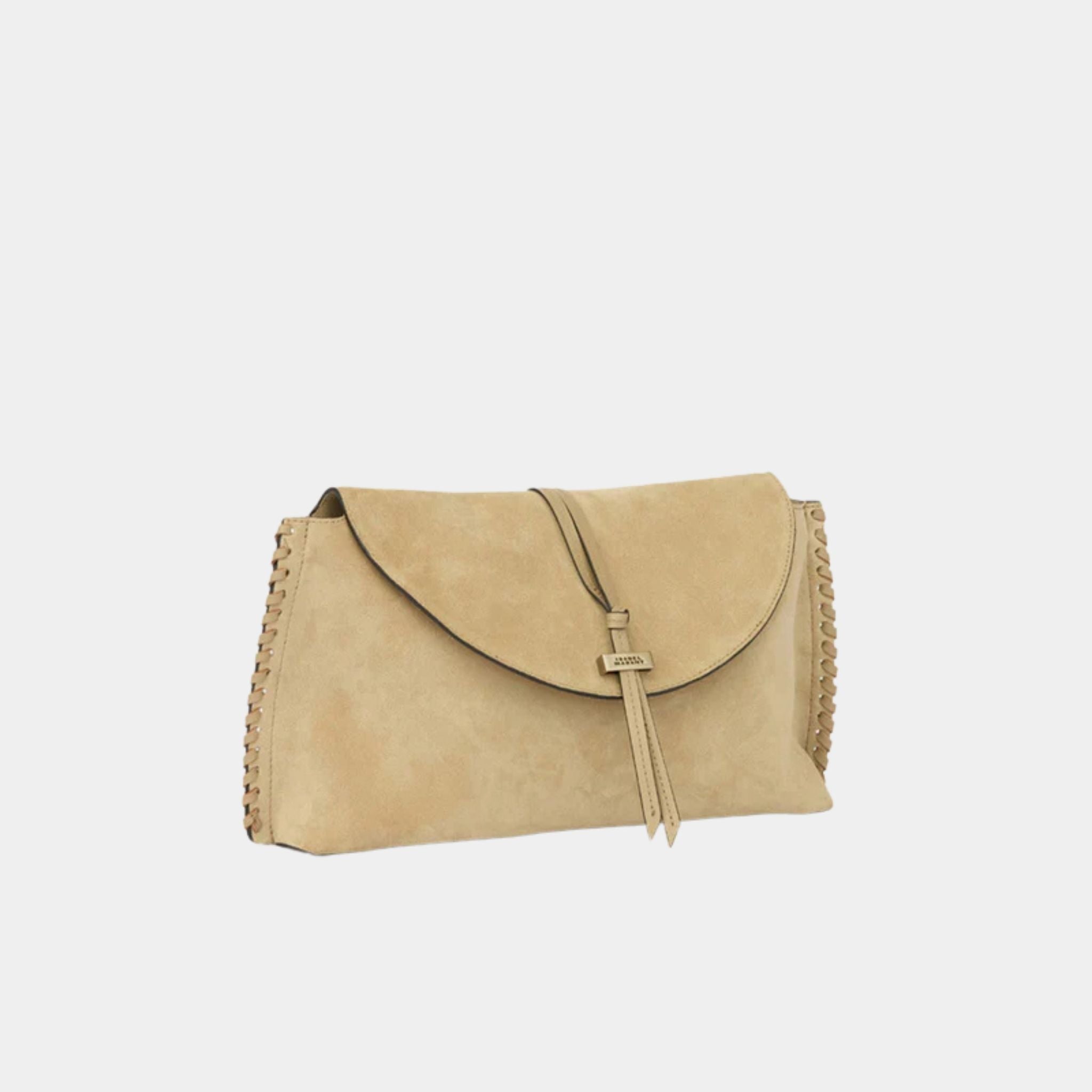 Silao Braided Suede Calfskin Leather Clutch Bag