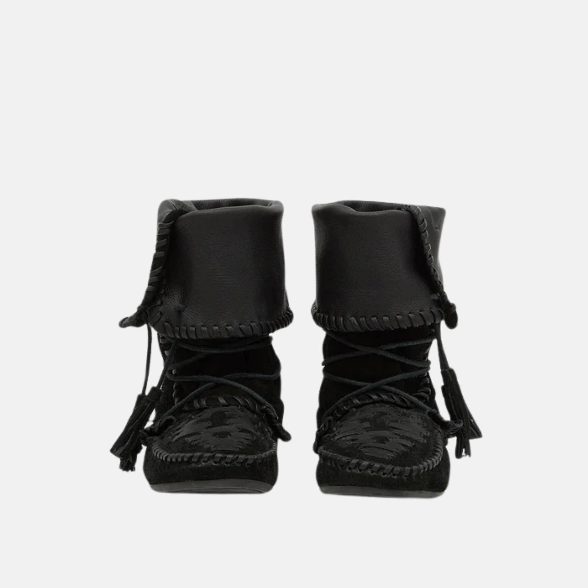 Winki Boots In Braided And Suede Leather