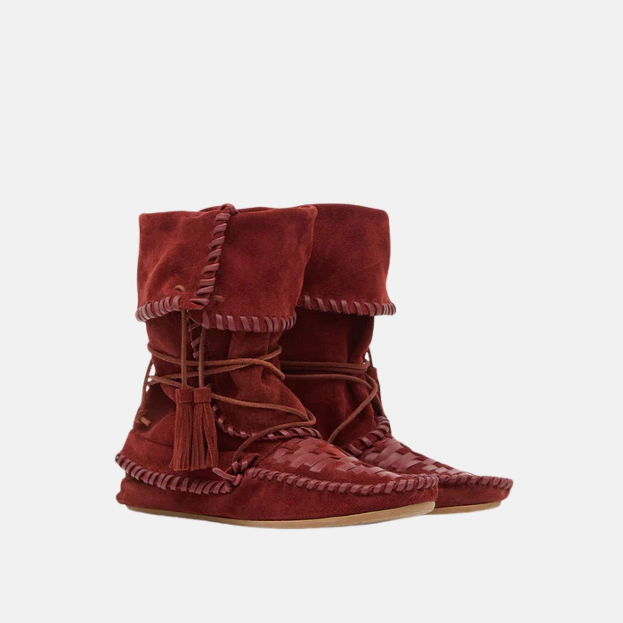 Winki Boots In Braided And Suede Leather