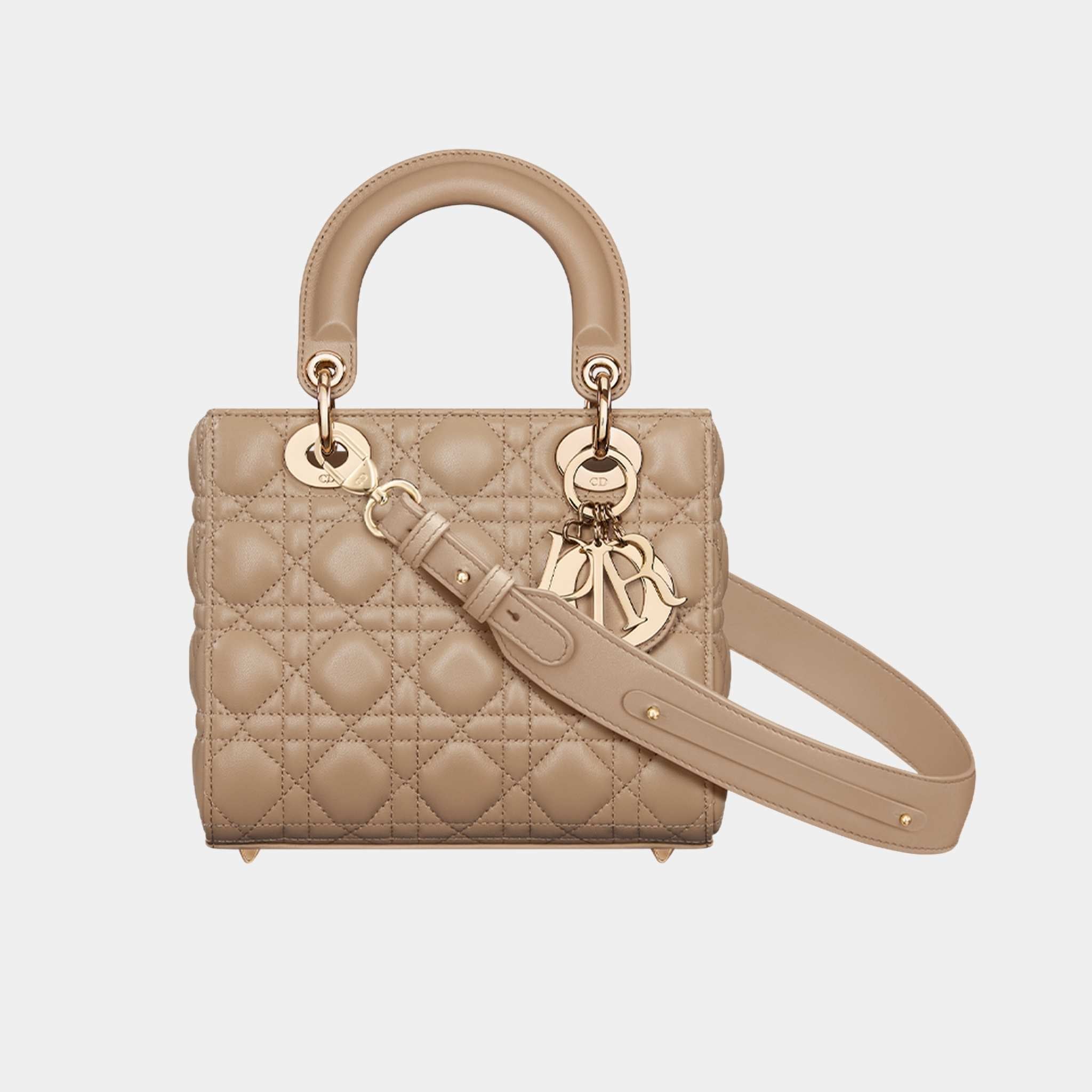 Lady Dior My ABCDior Small Bag Cannage Lambskin, Biscuit, Front