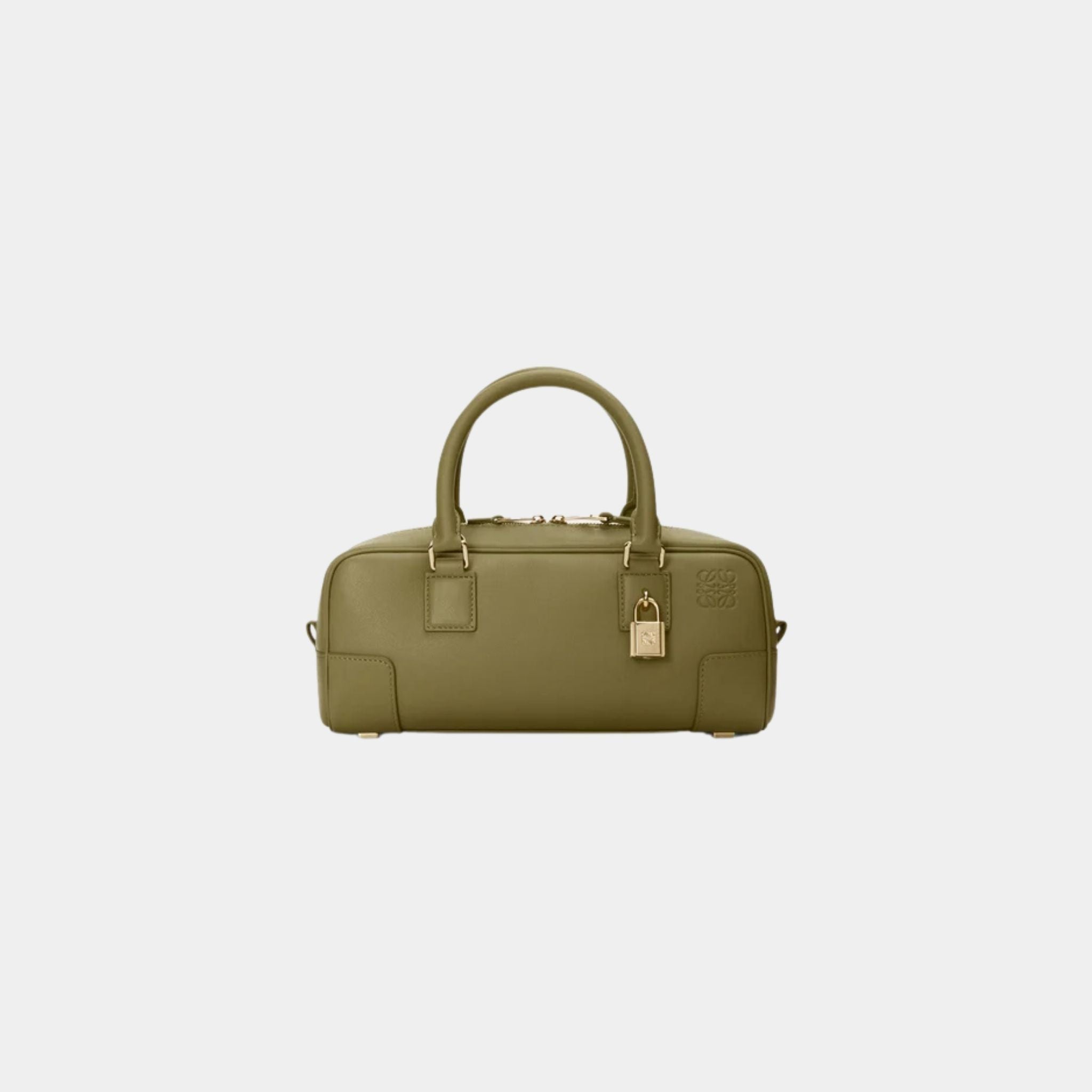 Loewe Amazona 23 Cropped Bag In Nappa Calfskin, Olive, Front