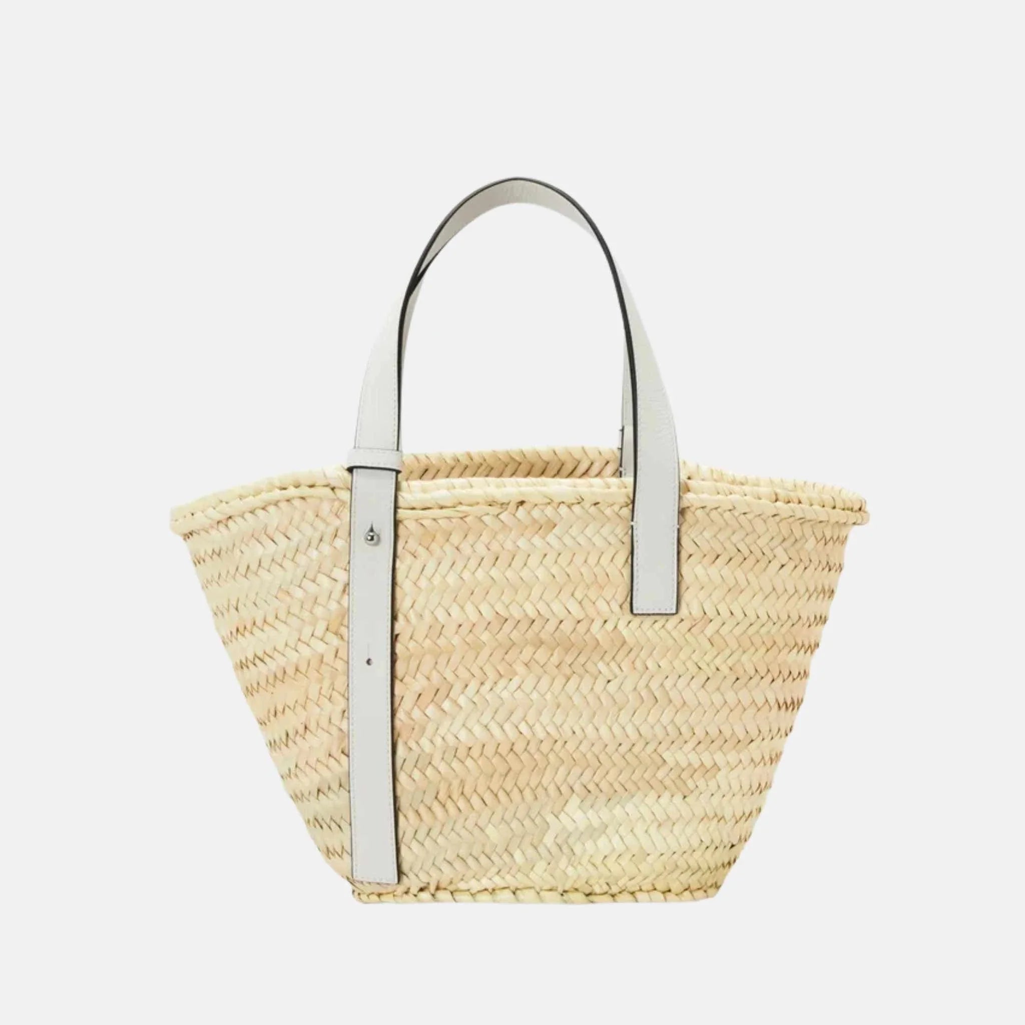 Basket Bag in Palm Leaf and Calfskin