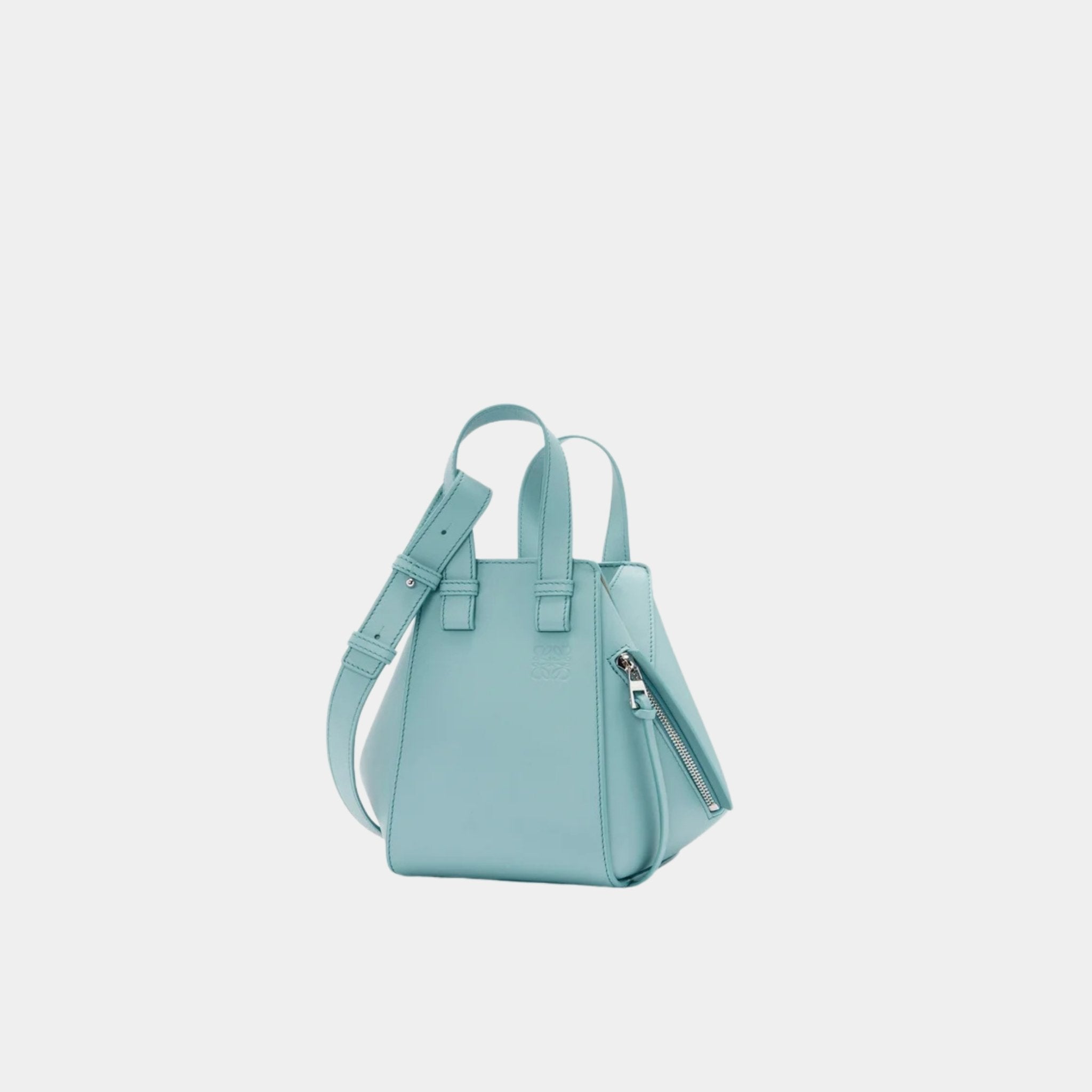 Loewe Compact Hammock Bag In Classic Calfskin, Water, Front